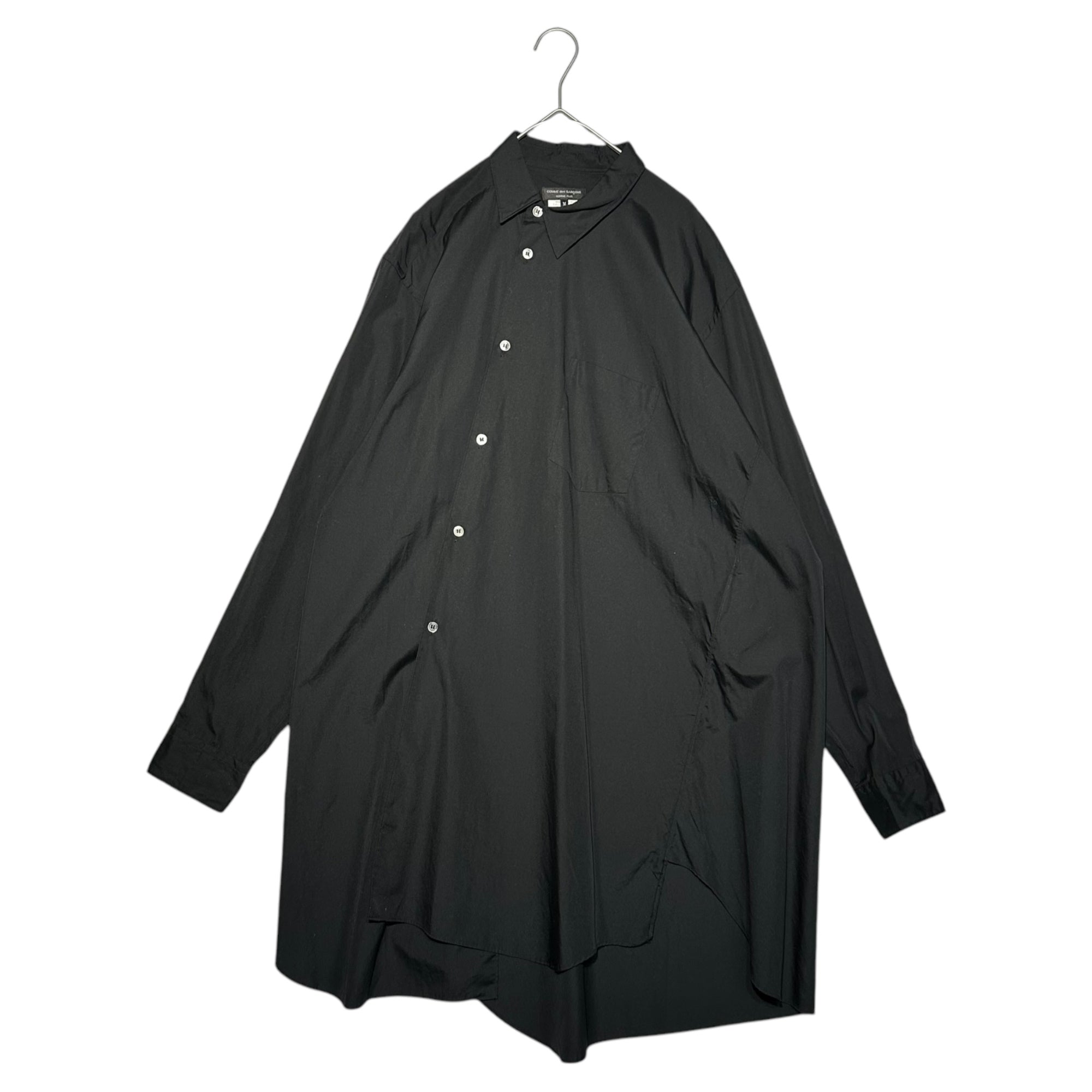 COMME des GARCONS HOMME PLUS(コムデギャルソンオムプリュス) 18AW White shock期 Twisted deformed long sleeve shirt 捻じれ 変形 長袖 シャツ PB-B003 M ブラック AD2018