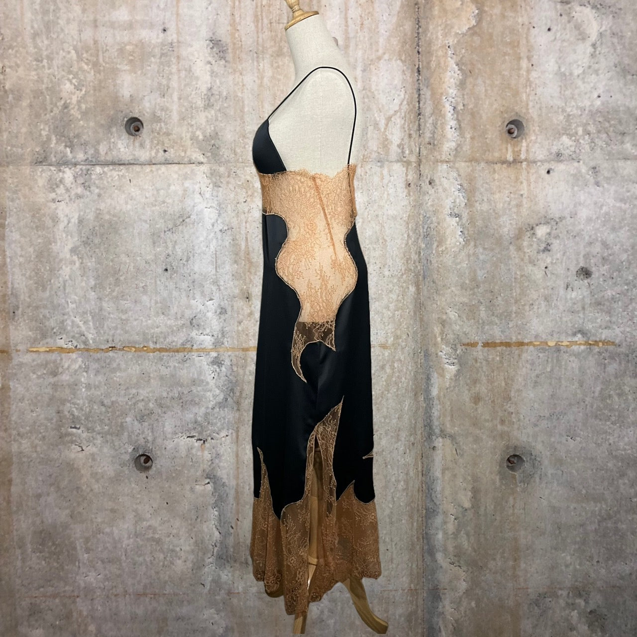 OFF WHITE(オフホワイト) レースロングキャミソールドレス/キャミソールワンピース OWDB048R18748027 38(Mサイズ程度) ブラック