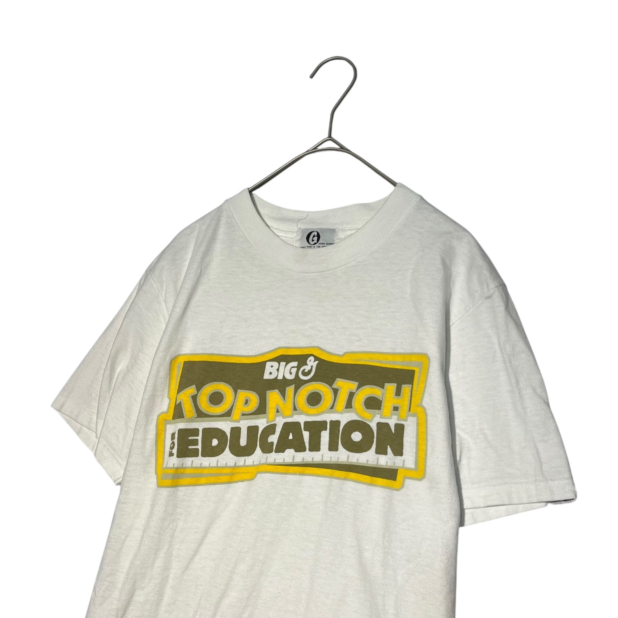 GOODENOUGH(グッドイナフ) 90's Initial Front Print T-Shirt 初期 フロント プリント Tシャツ S ホワイト×イエロー