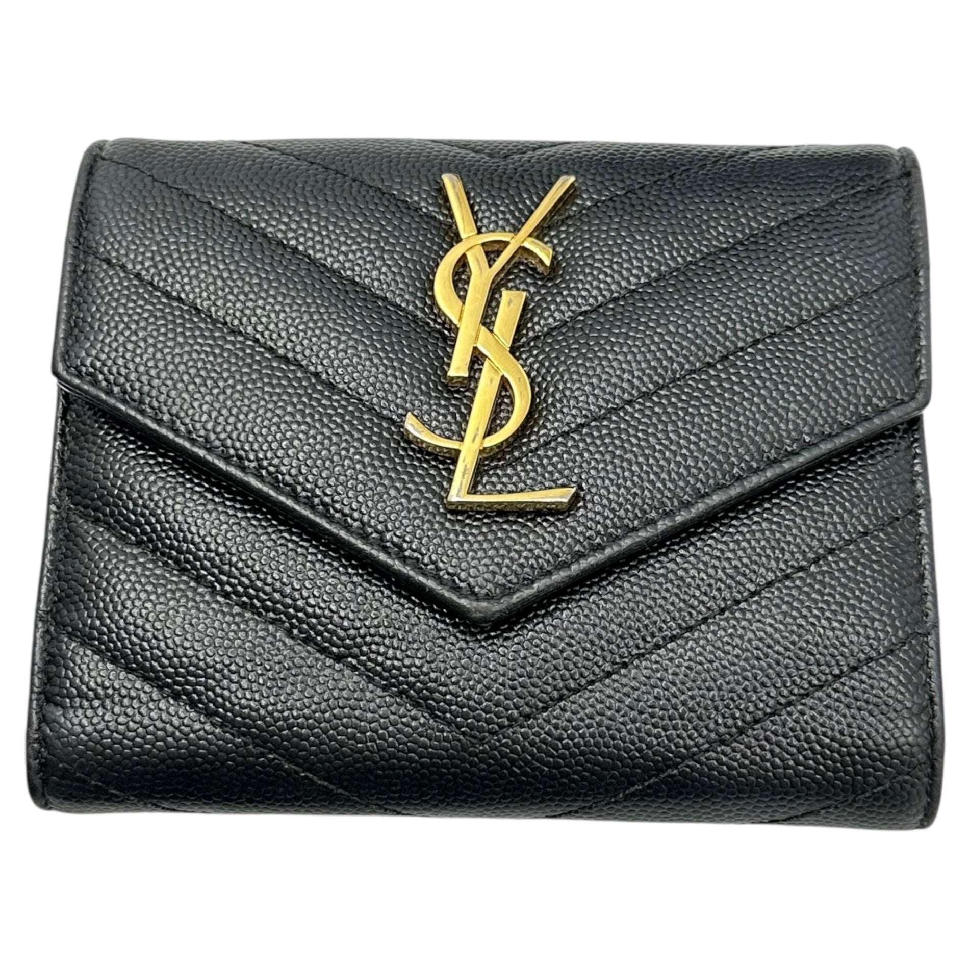 Saint Laurent(サンローラン) MONOGRAM YSL 三つ折り財布 モノグラム 03943 ブラック コンパクト 財布