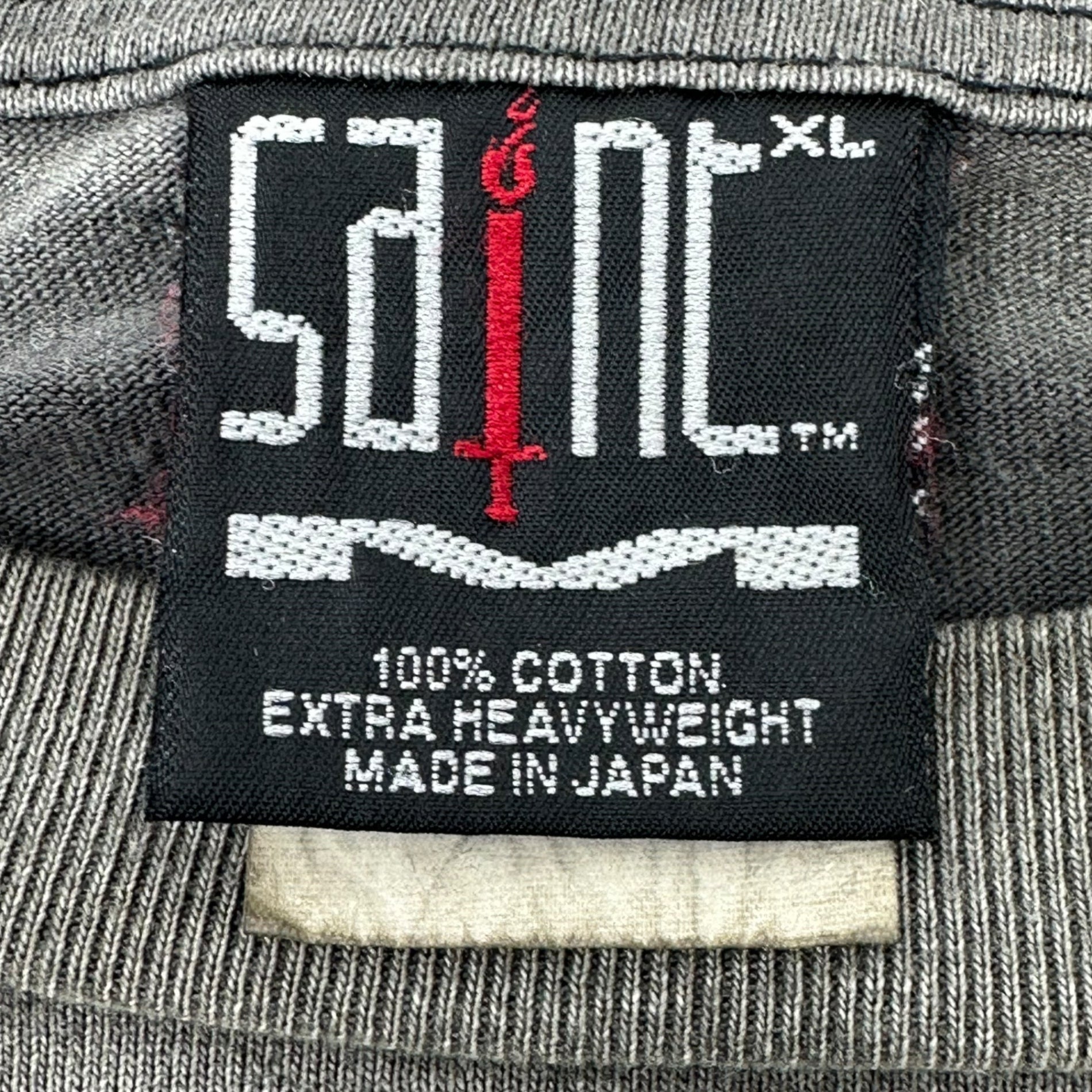 SAINT MICHAEL(セントマイケル) 22AW ×河村康輔 KMR LS TEE - $ BLACK ヴィンテージ 加工 ドル プリント 長袖 Tシャツ SM-A22-0000-083 XL ブラック ロンT カットソー