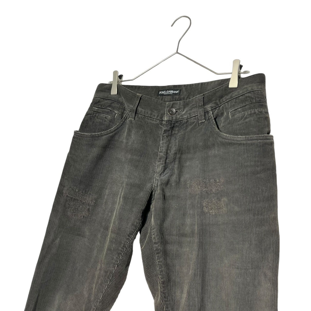 DOLCE&GABBANA(ドルチェ&ガッバーナドルガバ) Distressed corduroy pants ダメージ加工 コーデュロイ パンツ G38WLX G8M87 48(L程度) ブラウン