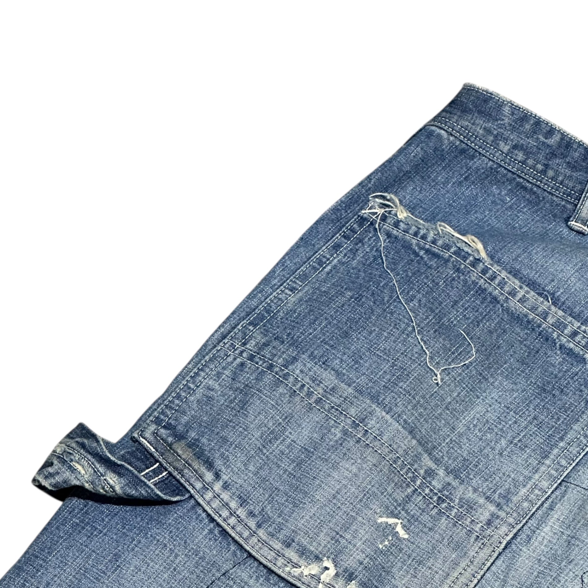 SAINT MICHAEL(セントマイケル) 24SS DENIM PANTS PAINTER BLUE ヴィンテージ加工 ペインター デニム パンツ SM-YS3-0000-051 S ライトインディゴ ダメージ