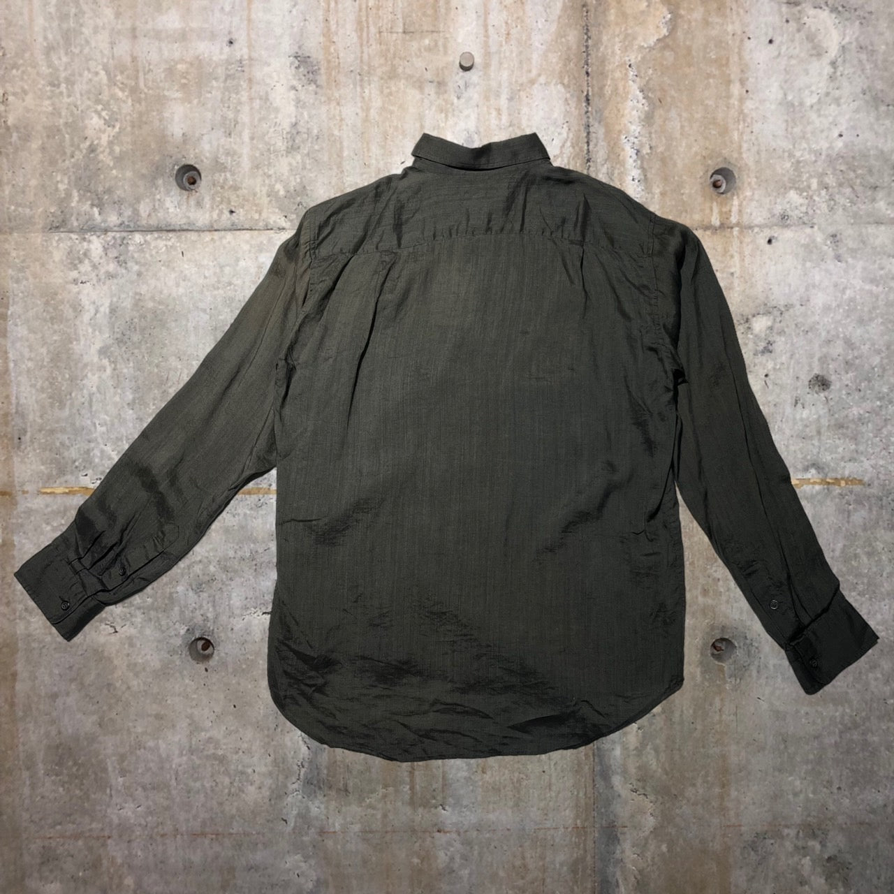 ISSEY MIYAKE(イッセイミヤケ) ヘキサゴン刺繍デザインリネンシャツ 4(XLサイズ程度) ブラック サンプル