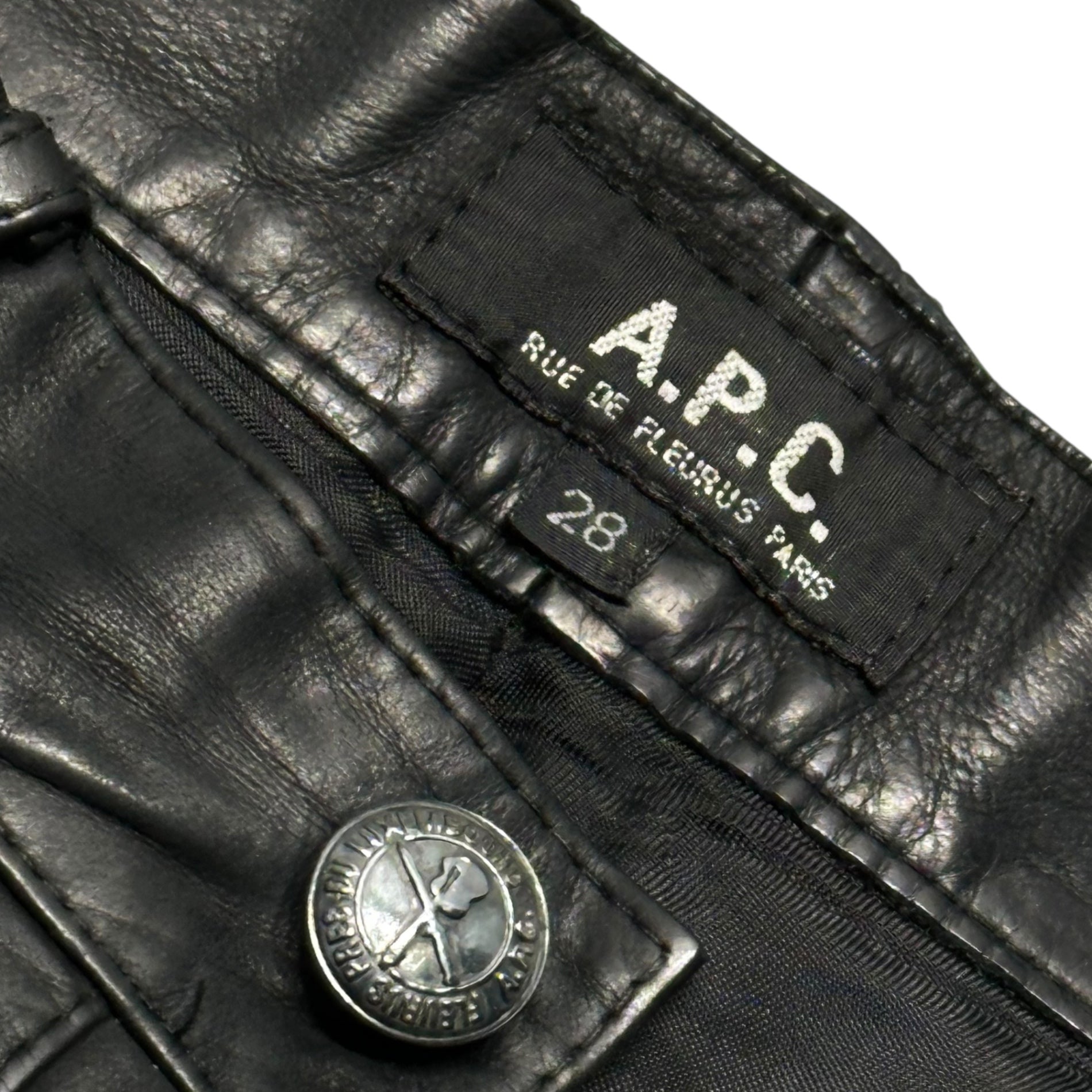 A.P.C.(アーペーセー) France made Leather Pants レザー パンツ 28 ブラック フランス製