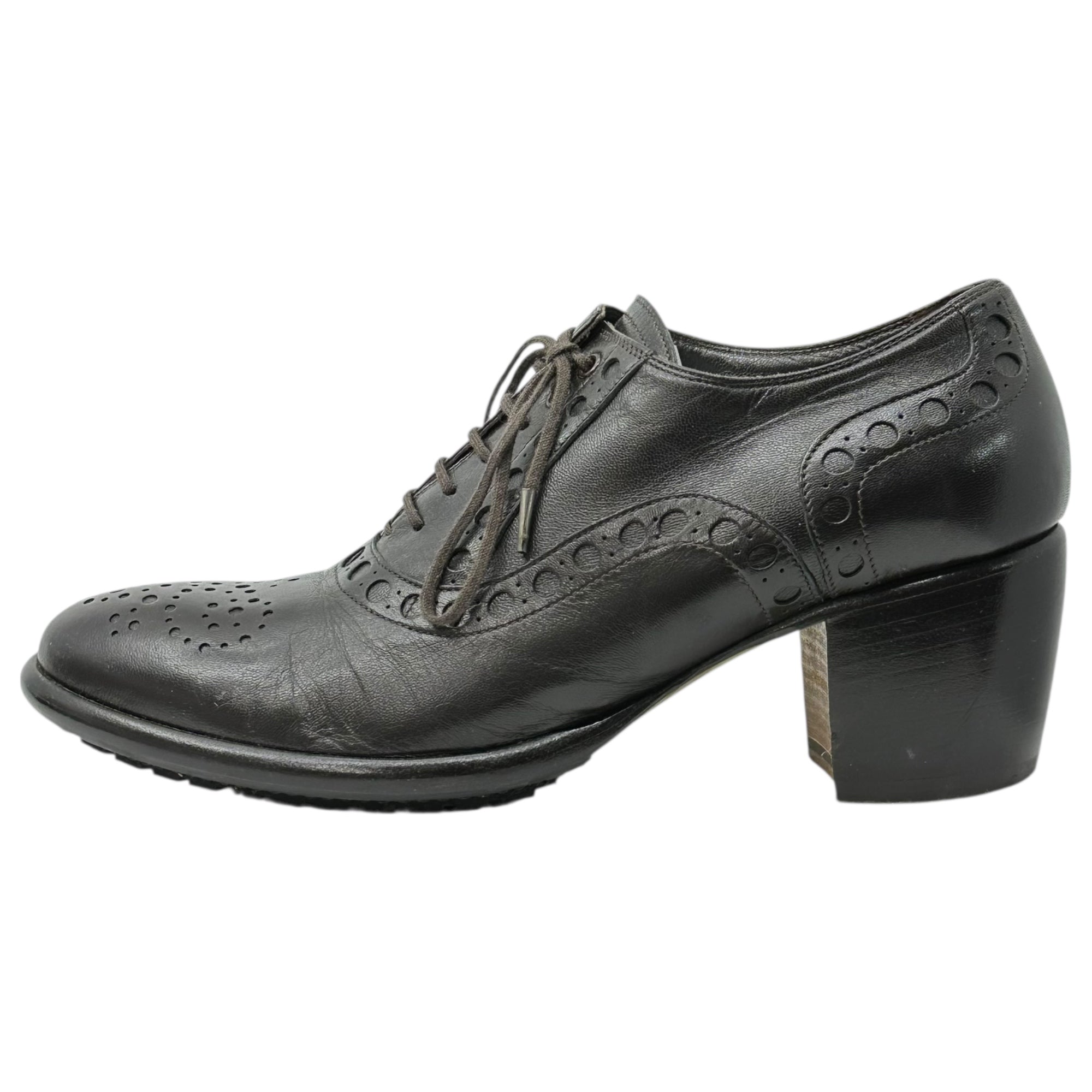 PRINCIPE DI BOLOGNA(プリンチペ ディ ボロー二ャ) Toe tip heel leather shoes トゥチップ ヒール レザーシューズ 37(23.5cm程度) ブラウン アッシュペーフランス取扱