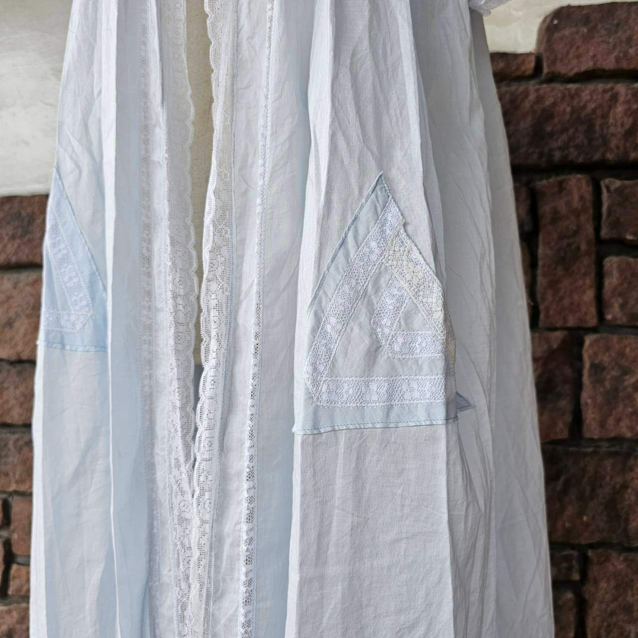 VINTAGE(ヴィンテージ) 80's lace decorative gown dress レース装飾 ガウン ワンピース SIZE 12 ライトブルー EURO VINTAGE