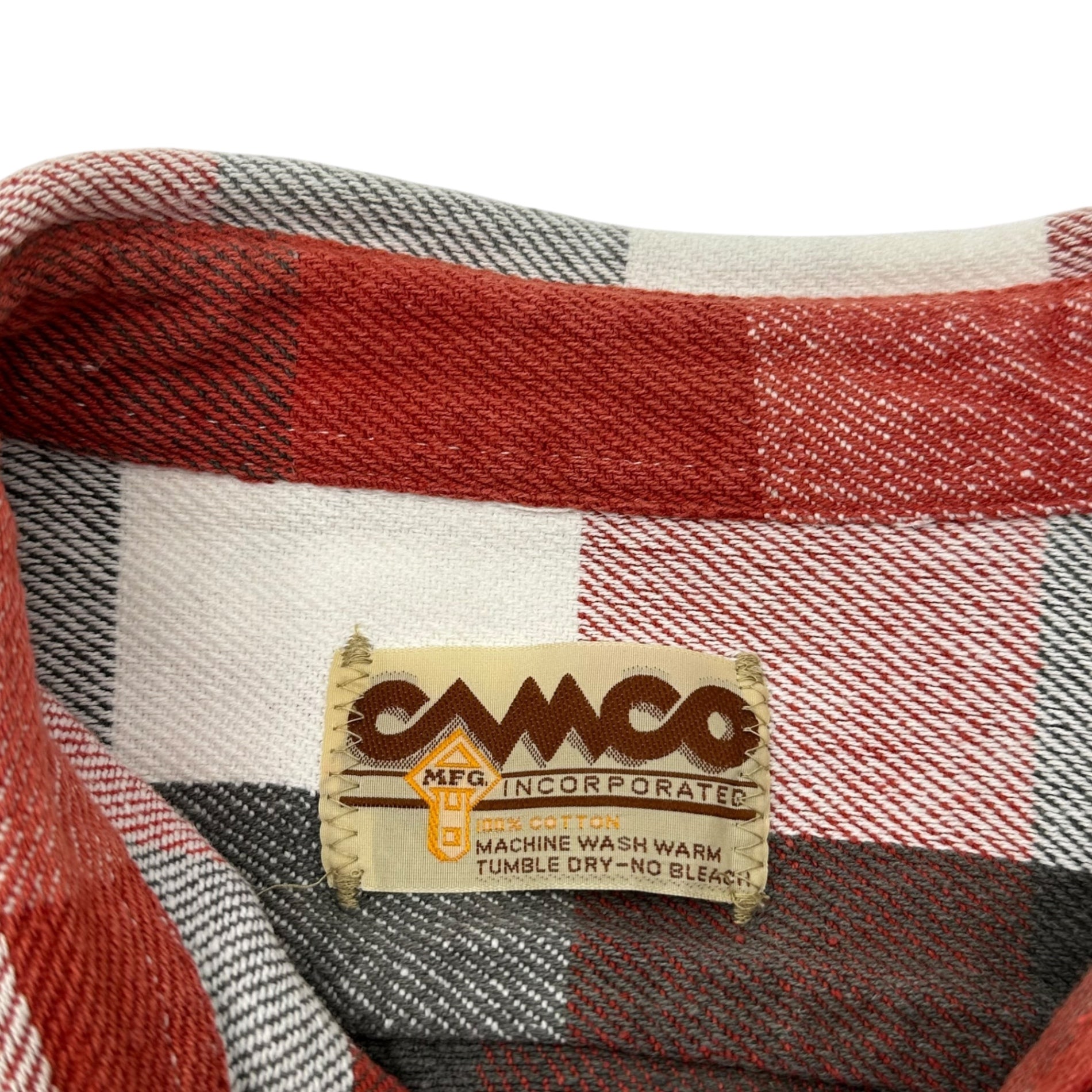 CORONA(コロナ) Cotton Flannel Check Shirt コットン フランネル チェック シャツ M レッド×グレー