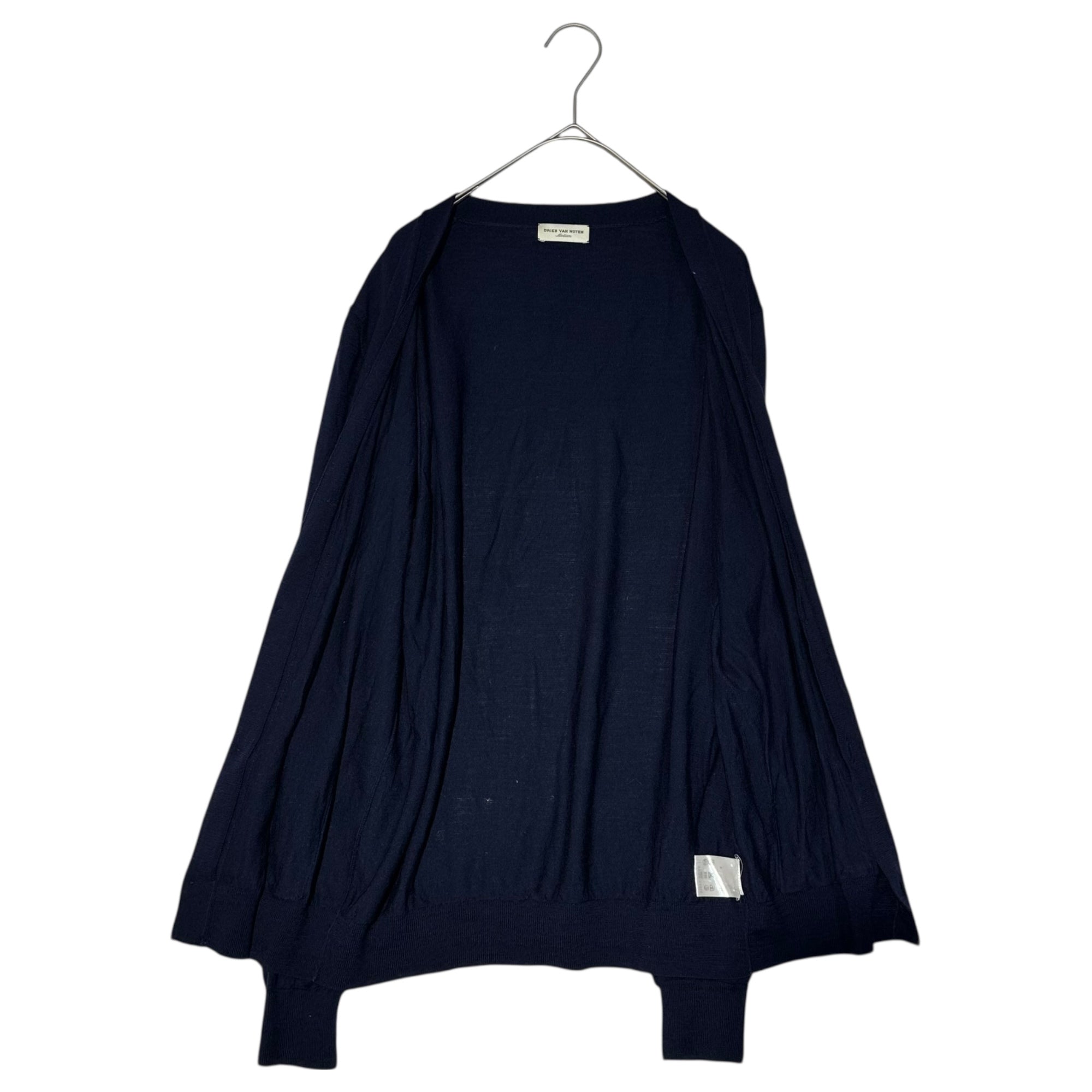 DRIES VAN NOTEN(ドリスヴァンノッテン) 00's Design Tape Wool Long Sleeve Cardigan デザイン テープ ウール 長袖 カーディガン 73-02-04-02002 M ネイビー×ブラウン