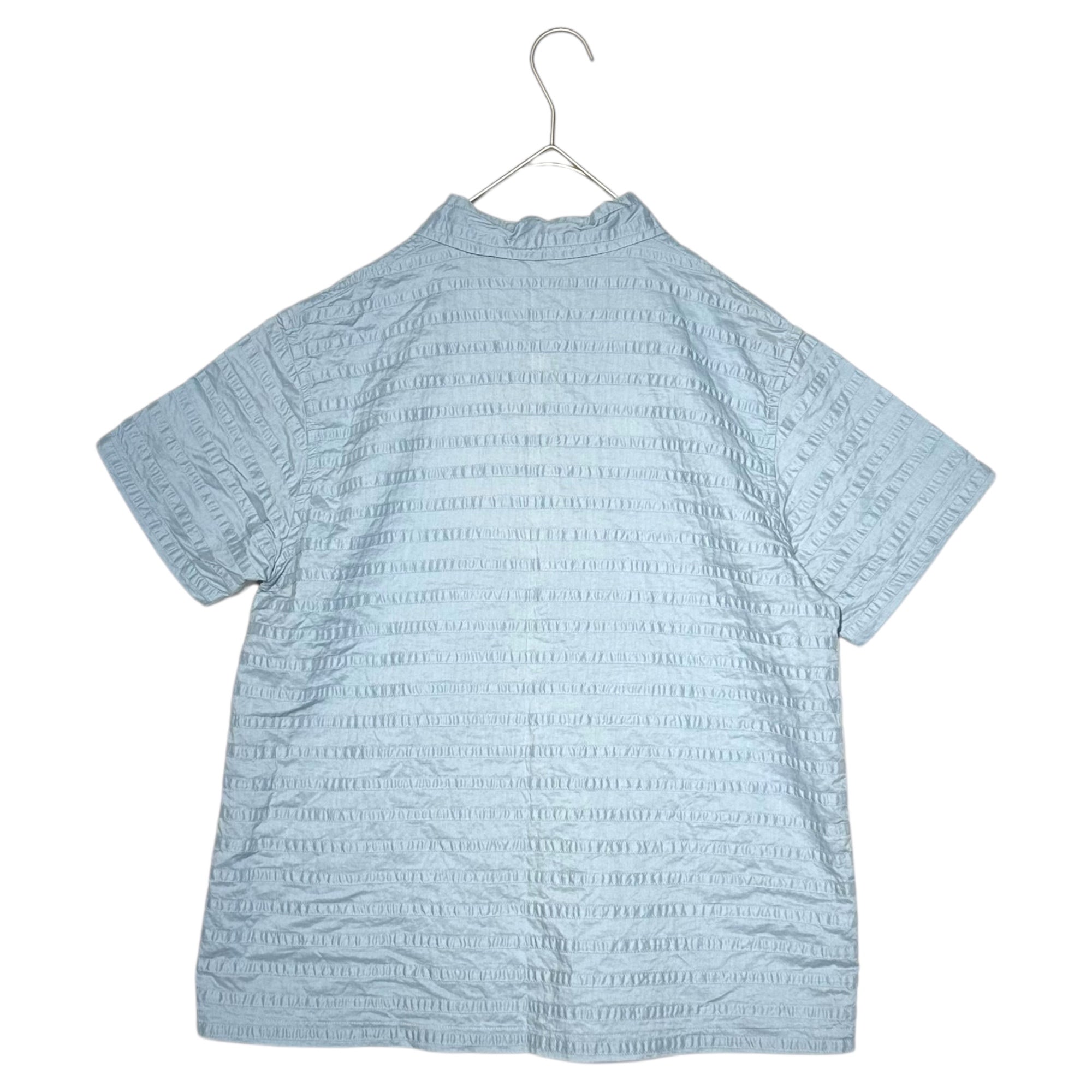 HAI SPORTING GEAR ISSEY MIYAKE(ハイスポルティングギア イッセイミヤケ) 80's Striped Short-Sleeved Shirt 80年代 ボーダー 半袖 シャツ M ブルー