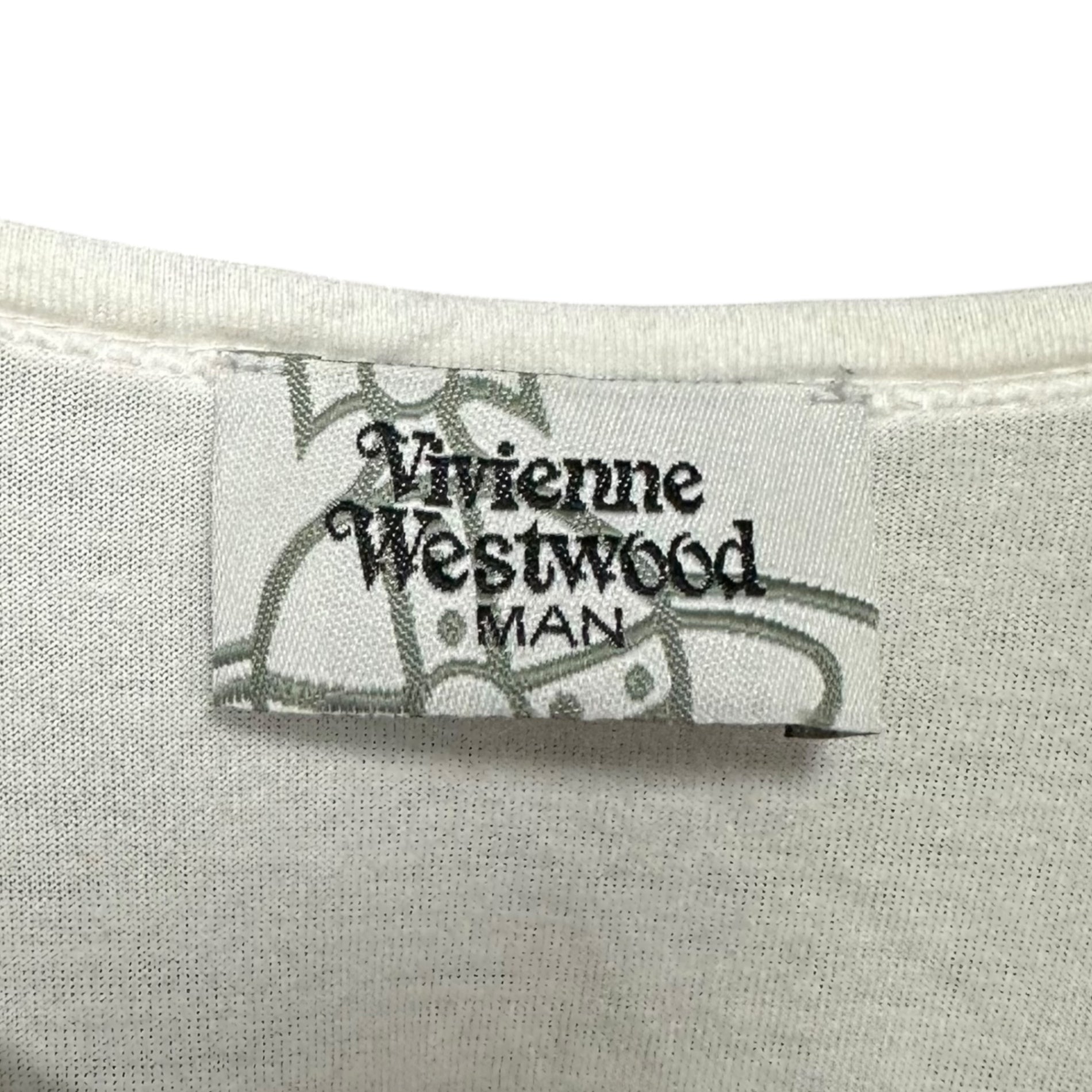 Vivienne Westwood MAN(ヴィヴィアンウエストウッドマン) Jewelry Chain Big T-Shirt ジュエリー チェーン ビッグ Tシャツ 189013 5118 FREE ホワイト×ブラック