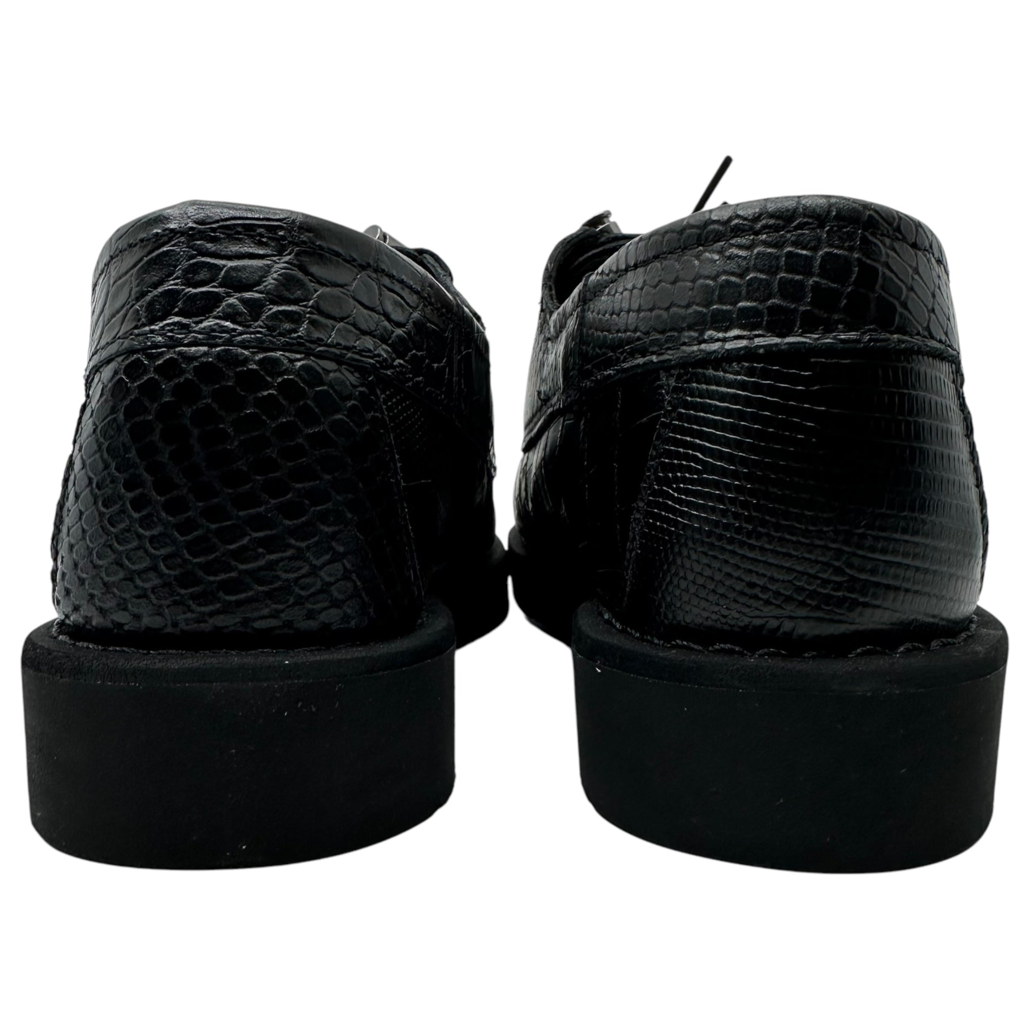 Engineered Garments×SEBAGO(エンジニアードガーメンツ×セバゴ) Zipper Deck Exotic ジッパーデッキ エキゾチック デッキ シューズ 77113FW 27.54cm ブラック レザー 革靴