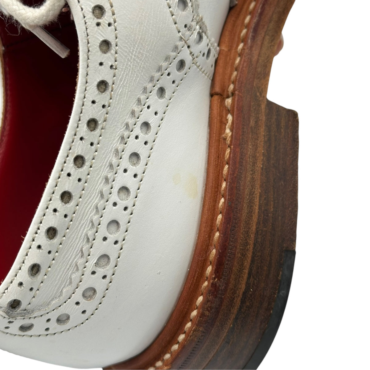 Tricker's×COMME des GARCONS JUNYA WATANABE MAN(トリッカーズ×コムデギャルソンジュンヤワタナベマン) BOURTON バートン ウィングチップ レザー シューズ MS633 7(25.5cm程度) ホワイト コラボ 革靴 メダリオン