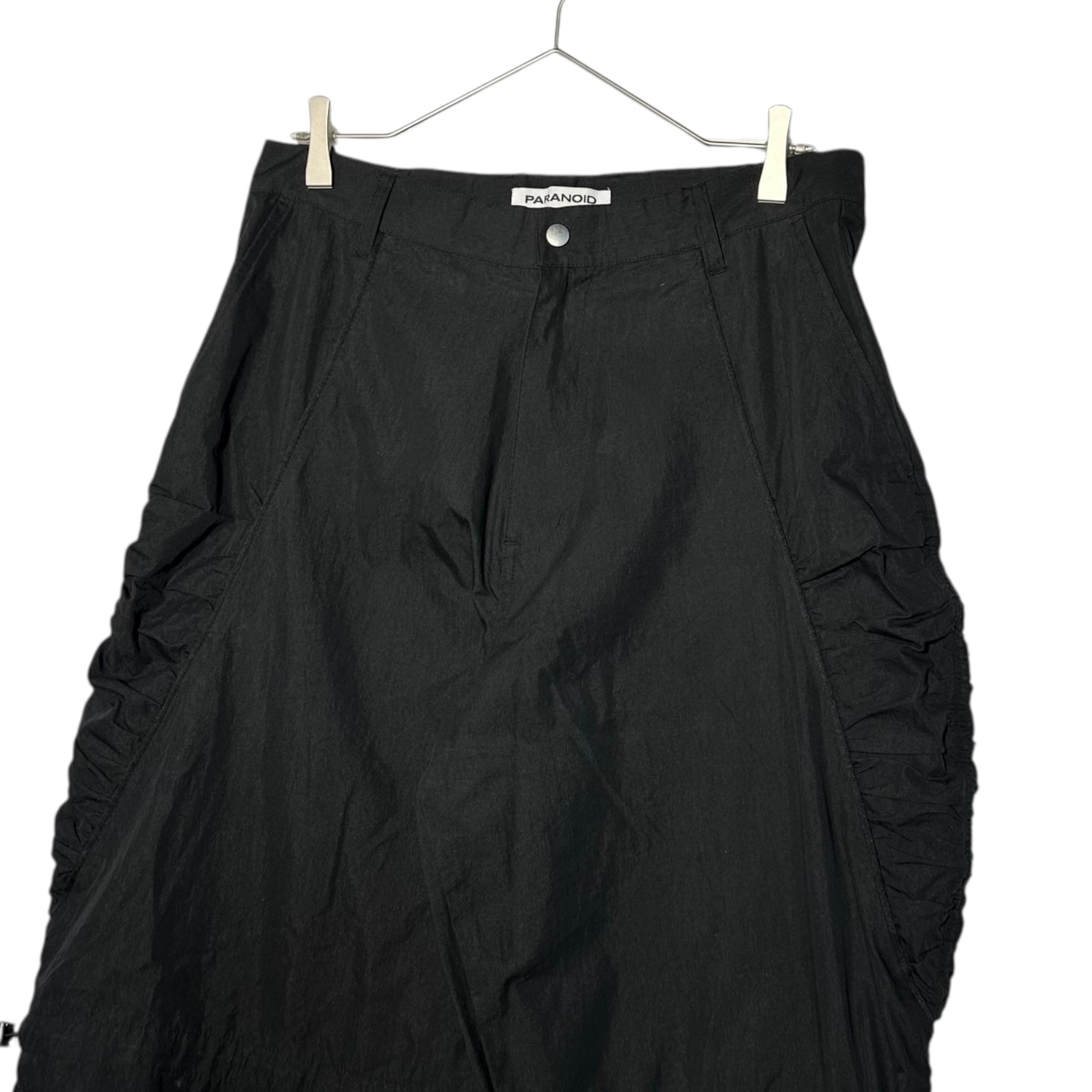 PARANOID(パラノイド) 24SS GATHER PANTS ギャザー パンツ 24S006_12 L ブラック ナイロン ギミック