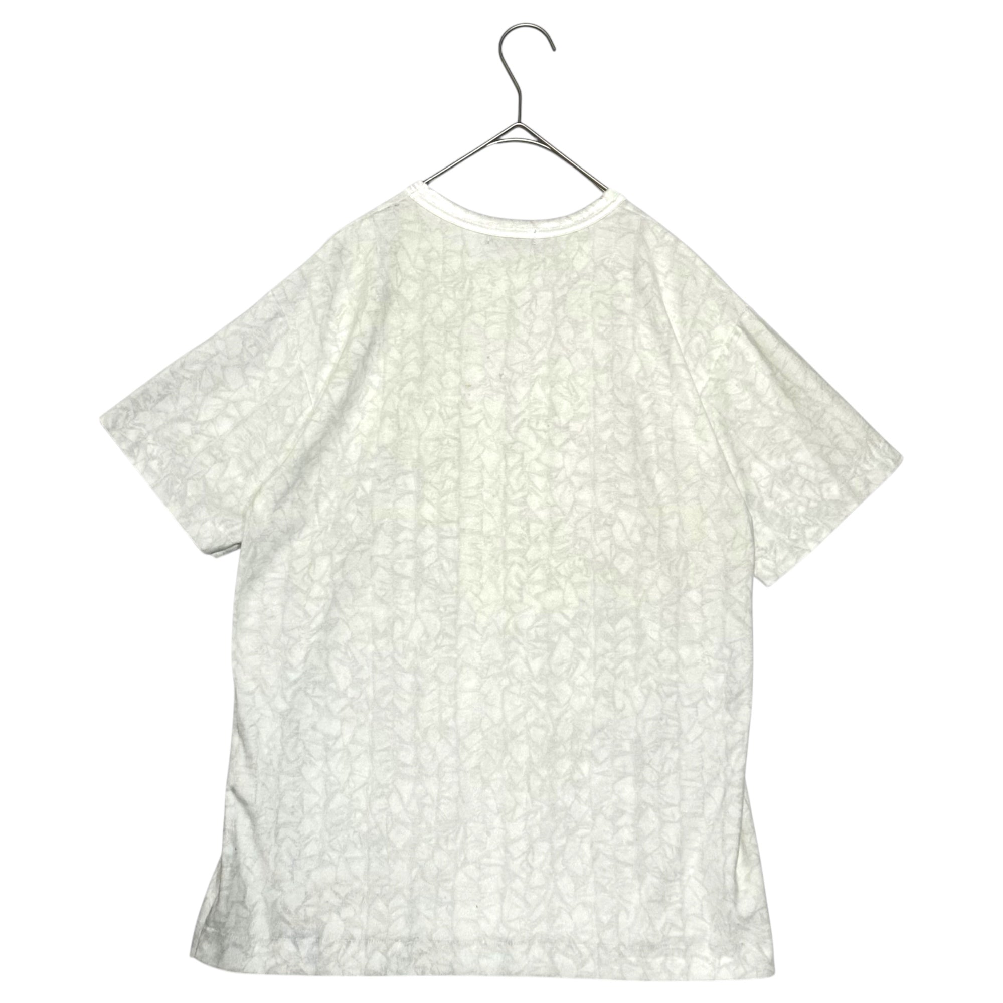 COMME des GARCONS HOMME PLUS(コムデギャルソンオムプリュス) Lined Ruffle Print Reversible Crew Neck T-Shirt 裏地 フリル プリント リバーシブル クルーネック Tシャツ FREE シルバー