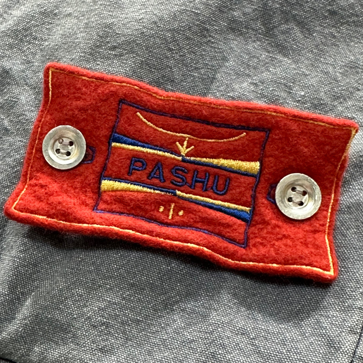 PASHU(パッシュ) 1990’s Layered Gimmick Vest レイヤード ギミック ベスト M グレー×ライトブルー 90年代