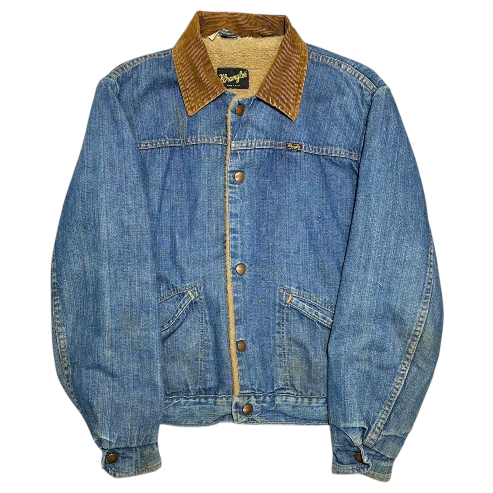 WRANGLER(ラングラー) 70's Vintage Denim Fleece Jacket ヴィンテージ デニム ボア ジャケット 36 インディゴ 70年代 72~76年 太文字黒タグ