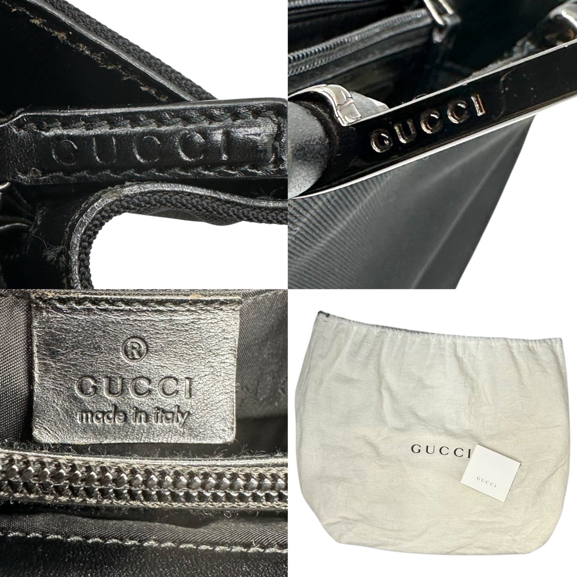 GUCCI(グッチ) Hose Bits Metal handle nylon hand bag ホース ビット メタル ハンドル ナイロン ハンド バッグ 002-1025 ブラック OLD 鞄