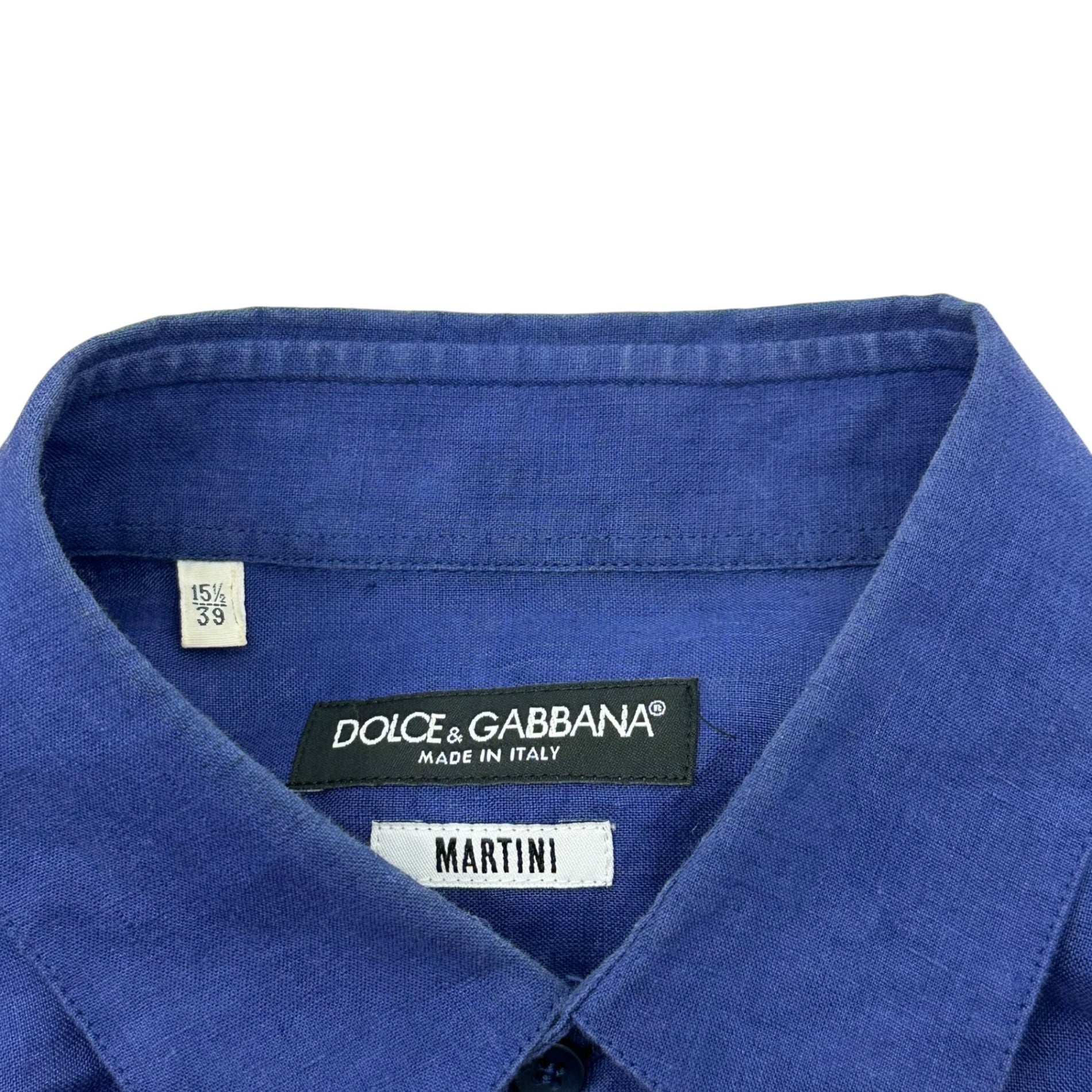 DOLCE&GABBANA(ドルチェ&ガッバーナドルガバ) MARTINI L/S Linen Shirt 長袖 リネン シャツ 39 1/2(M程度) ネイビー