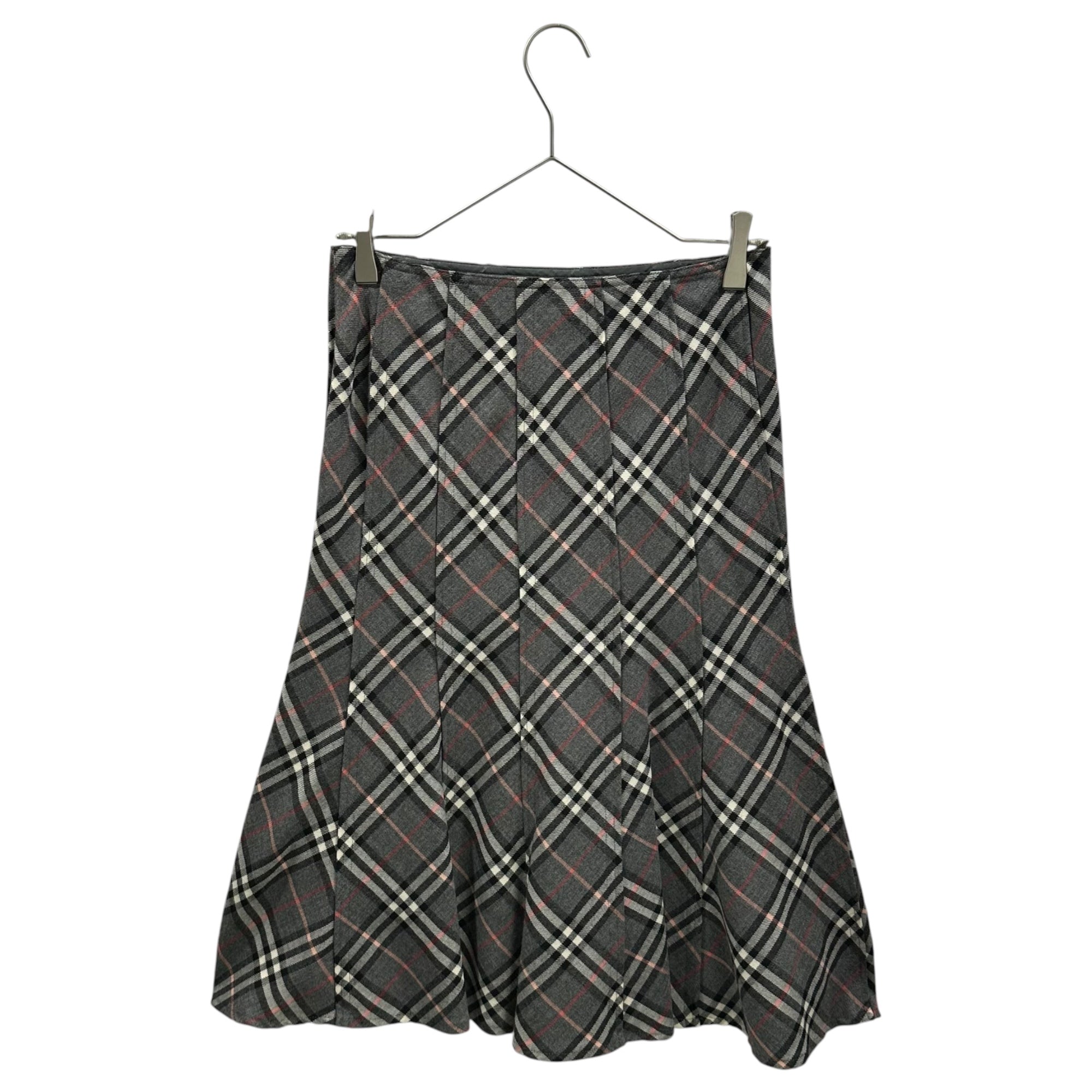 BURBERRY BLUE LABEL(バーバリーブルーレーベル) Old Check Wool Skirt オールド チェック ウール スカート FLF38-621 38(M) グレー×ホワイト×レッド