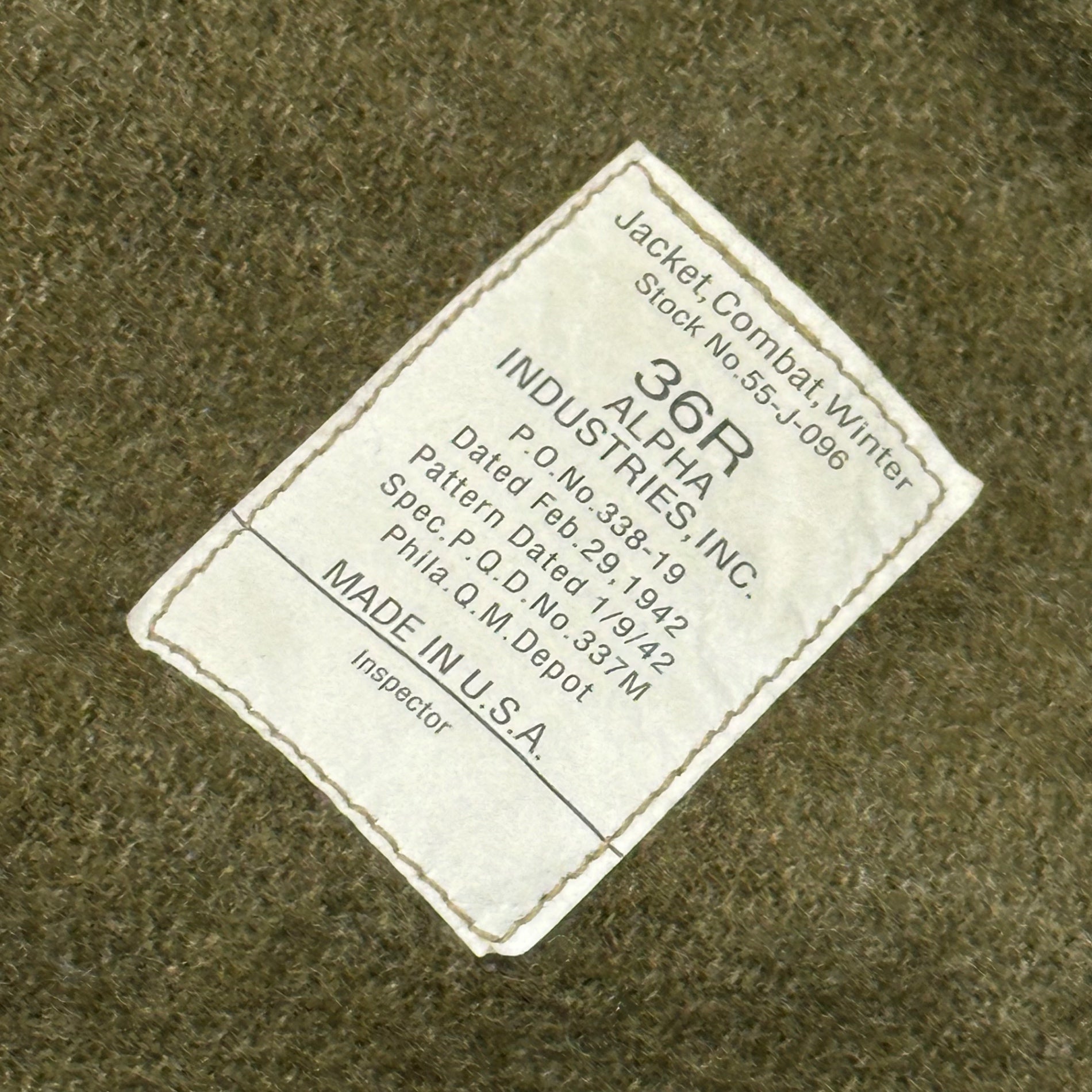 ALPHA INDUSTRIES(アルファ インダストリーズ) USA made JACKET, COMBAT, WINTER 後期型 タンカース ジャケット 55-J-096 36R カーキ ミリタリー