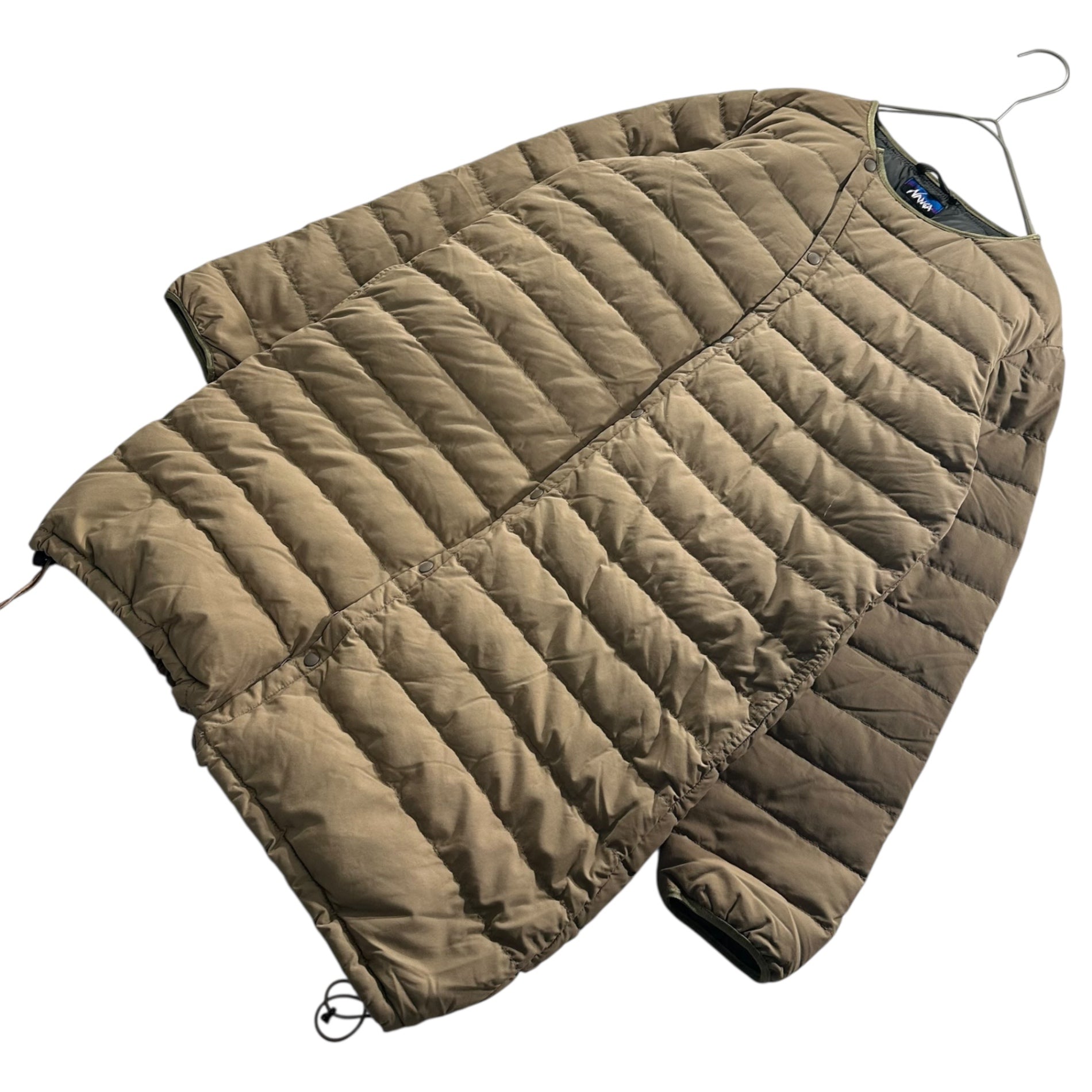 NANGA(ナンガ) Quilted Collarless Down Coat キルティング ノーカラー ダウン コート XS ベージュ