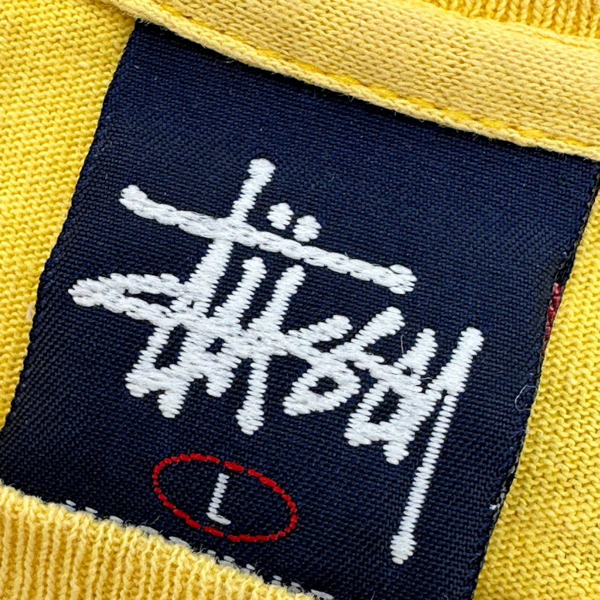 STUSSY(ステューシー) 1990's Pixel-Logo Crewneck S/S T-Shirt 90年代 ピクセル ロゴ クルーネック S/S Tシャツ L イエロー×ブルー 90s オールド OLD STUSSY ヴィンテージ シングルステッチ 紺タグ