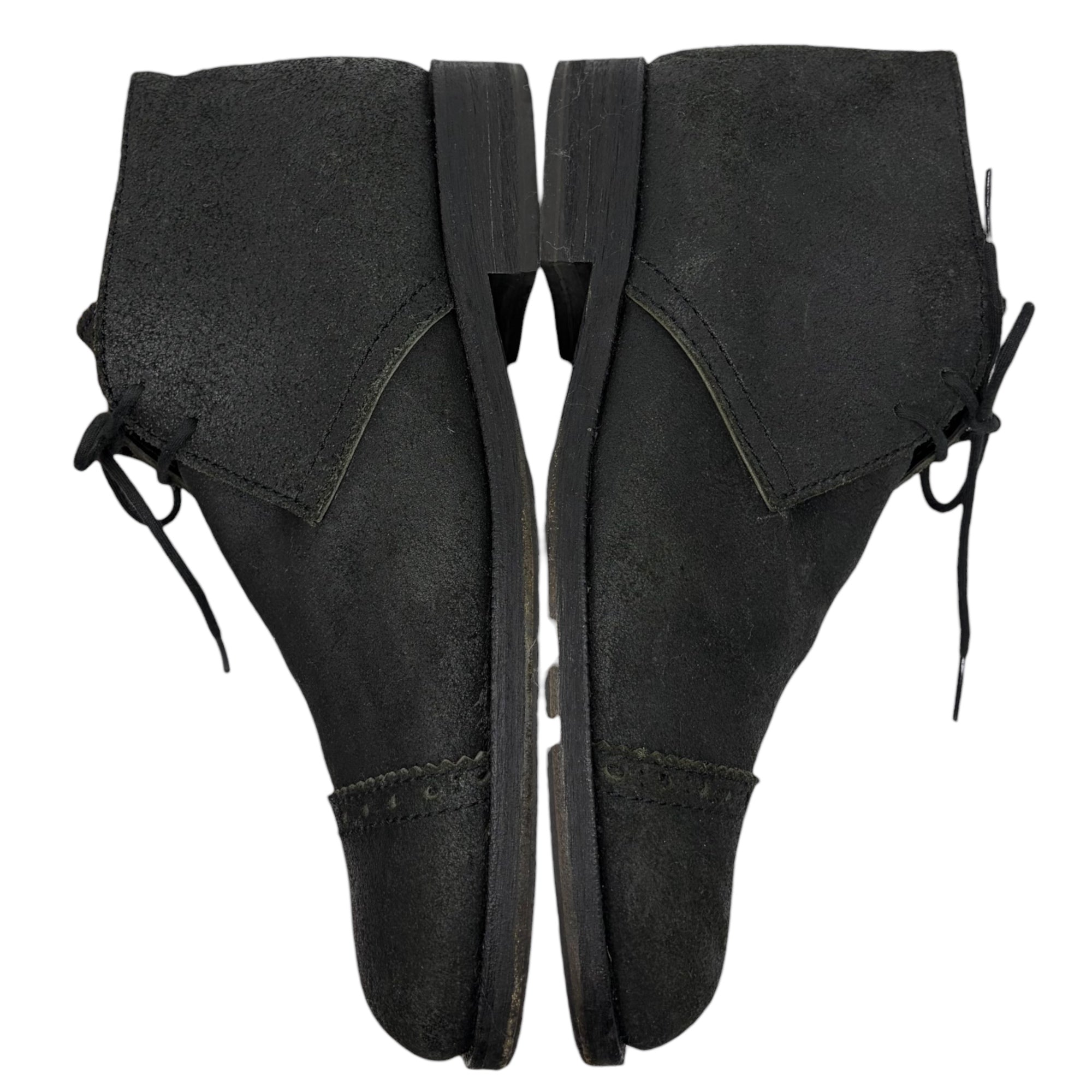 tricot COMME des GARCONS(トリココムデギャルソン) Medallion Straight-Tip Suede Chukka Boots メダリオン ストレート チップ スウェード チャッカ ブーツ 24cm ブラック レザー シューズ