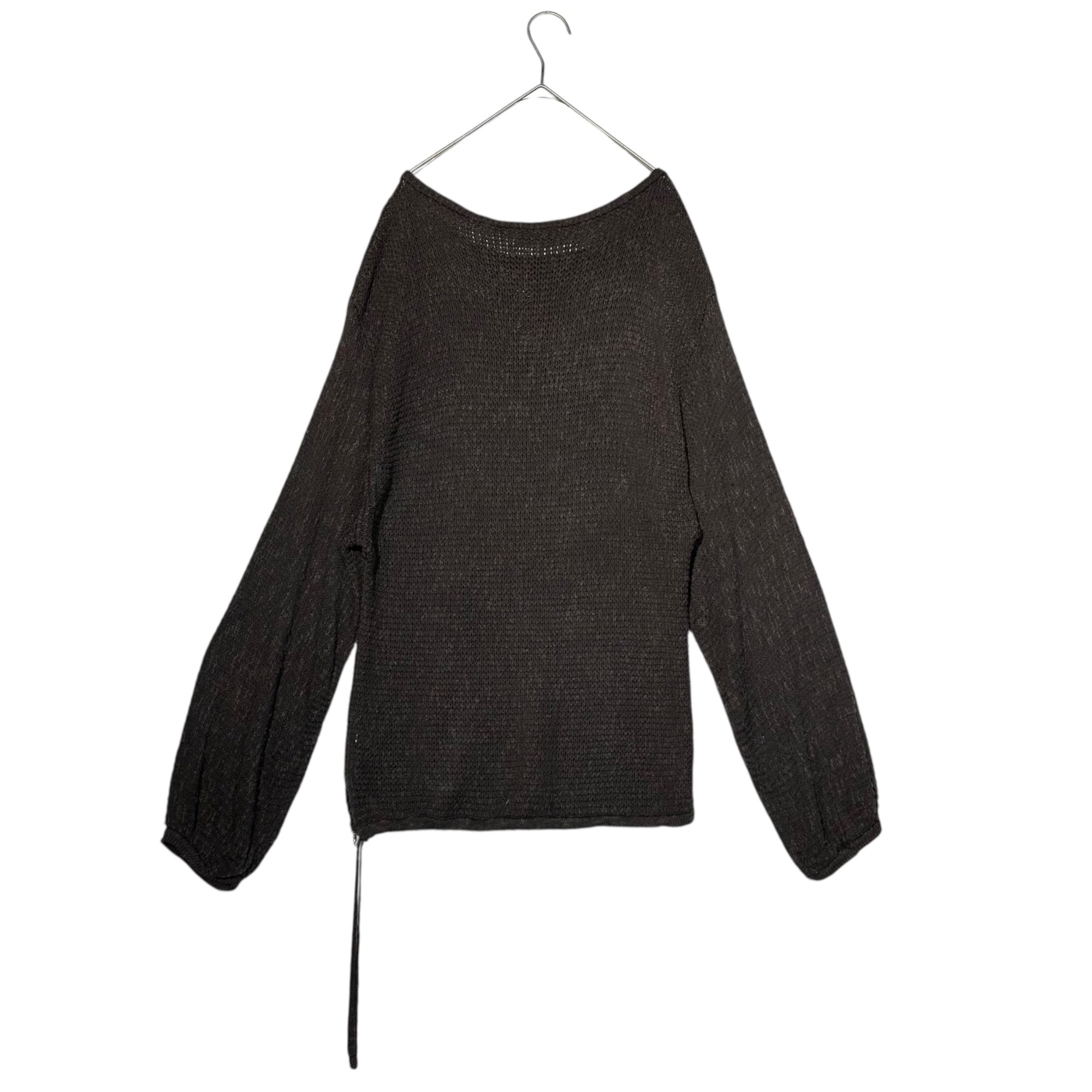 ISSEY MIYAKE(イッセイミヤケ) 70’S Linen blend cotton rayon knit pullover 70年代 リネン混 コットン レーヨン ニット プルオーバー ALL STYLEタグ FREE ブラウン 本人期 稀少品 アーカイヴ