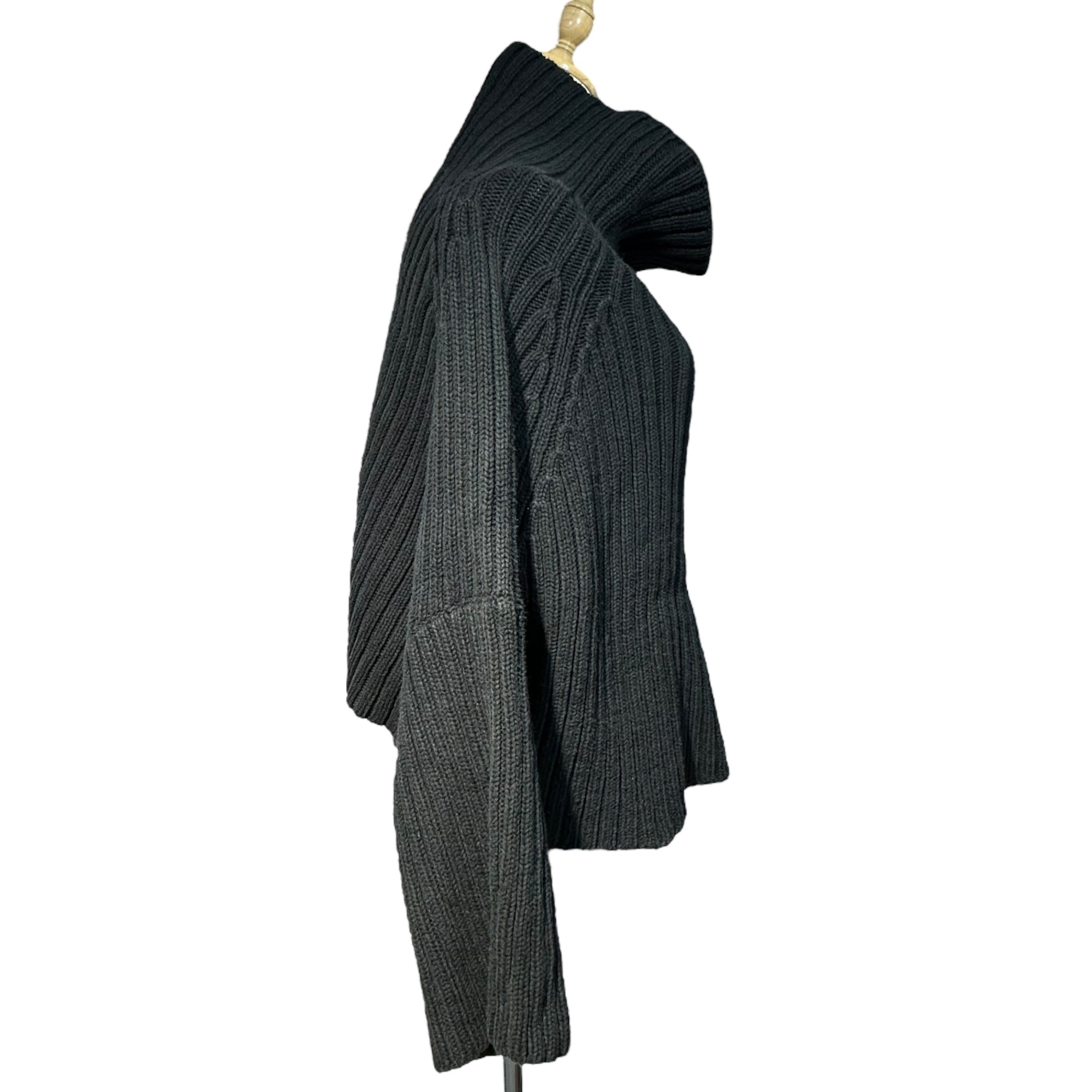 Y's(ワイズ) Short length thick ribbed turtleneck cotton knit ショート丈 太リブ タートルネック コットン ニット YQ-K04-075 3(L) ブラック