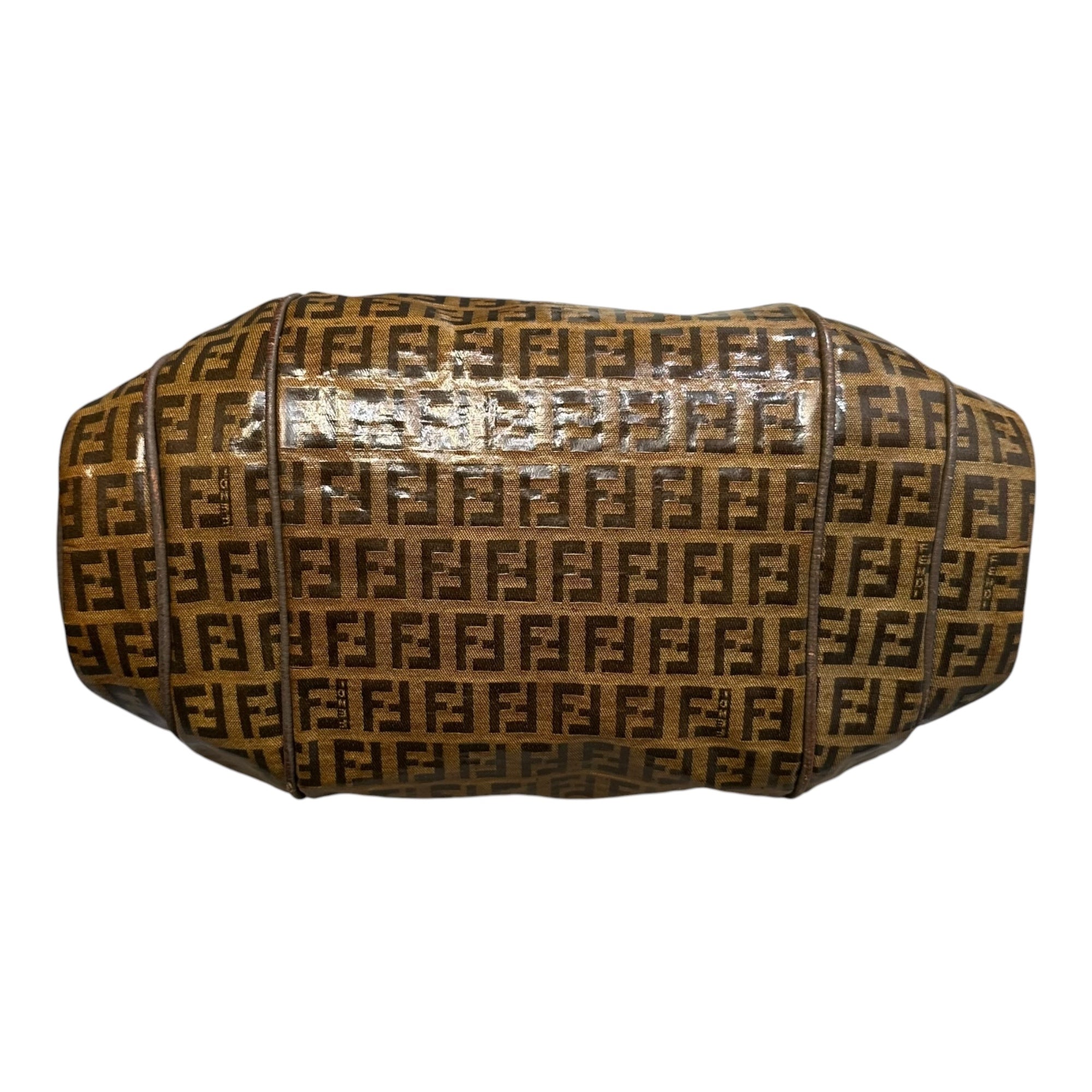 FENDI(フェンディ) Zucchino PVC Shoulder Bag ズッキーノ柄 PVC ショルダー バッグ ブラウン ヴィンテージ OLD ズッカ