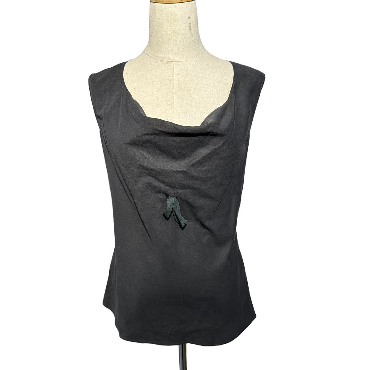 miu miu(ミュウミュウ) 90's Archive Side Zip Slit Cotton Sleeveless Blouse 90年代 アーカイブ サイド ジップ スリット コットン ノースリーブ ブラウス 44(XS程度) ブラック プラダジャパンタグ