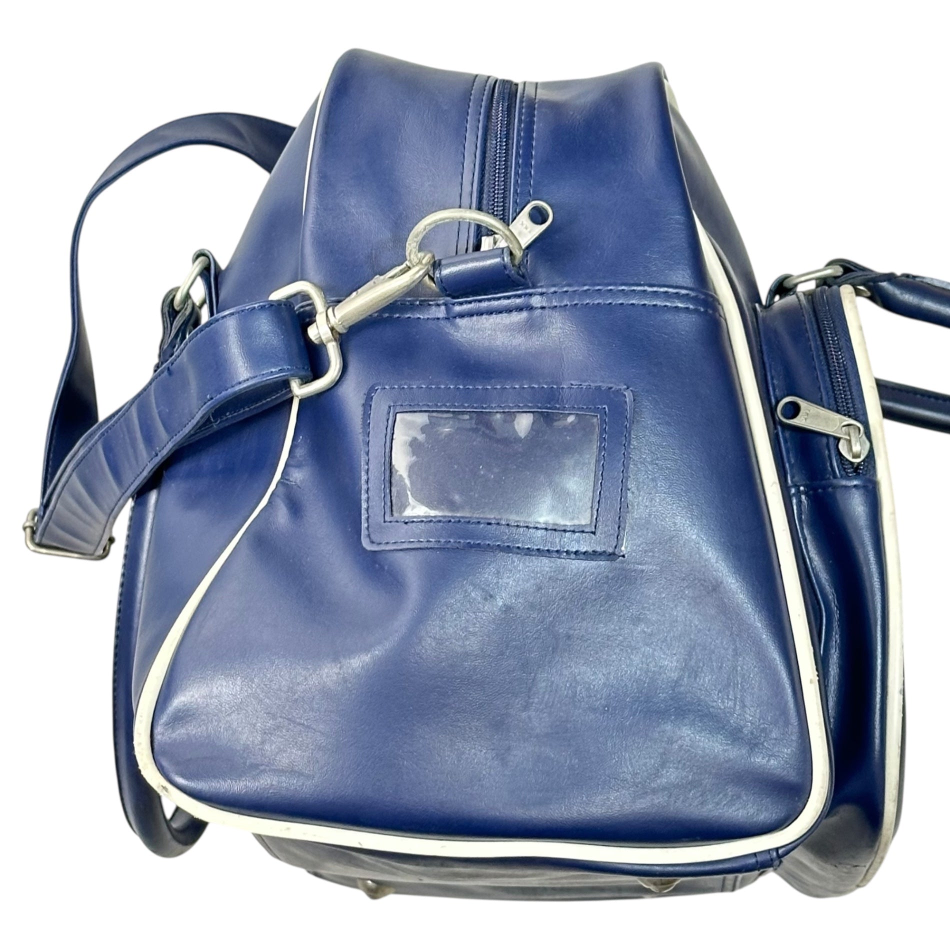 COMME des GARCONS SHIRT × FRED PERRY(コムデギャルソンシャツ × フレッドペリー) 2WAY Big Boston Bag ビッグ ボストン バッグ W12408 ネイビー×ホワイト