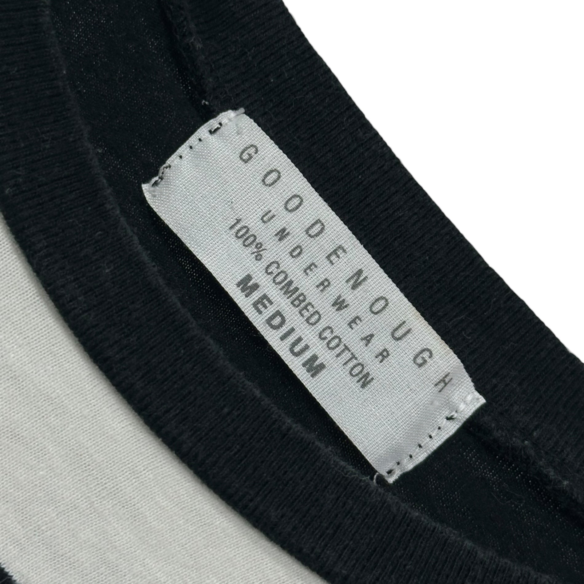 GOODENOUGH(グッドイナフ) 2000's Back Logo Striped S/S Tee バック ロゴ ボーダー Tシャツ M ブラック×ホワイト UNDERWEAR