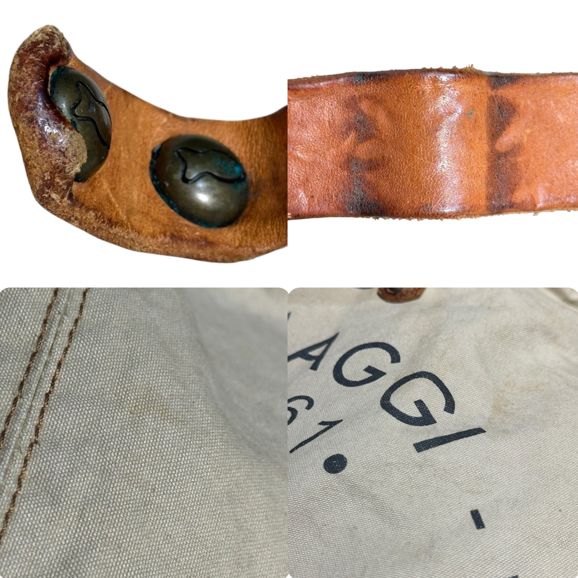 CAMPOMAGGI(カンポマッジ) 2WAYキャンバスショルダーバッグ ベージュ×ブラウン