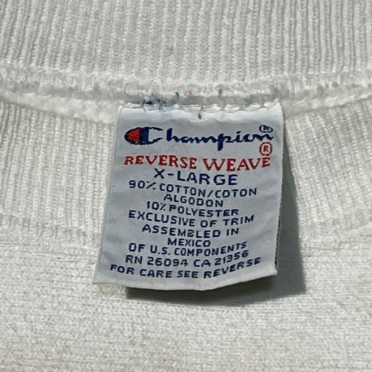 Champion(チャンピオン) 90's"Bayer"リバースウィーブスウェット XL ホワイト 90年代 トリコタグ 企業物