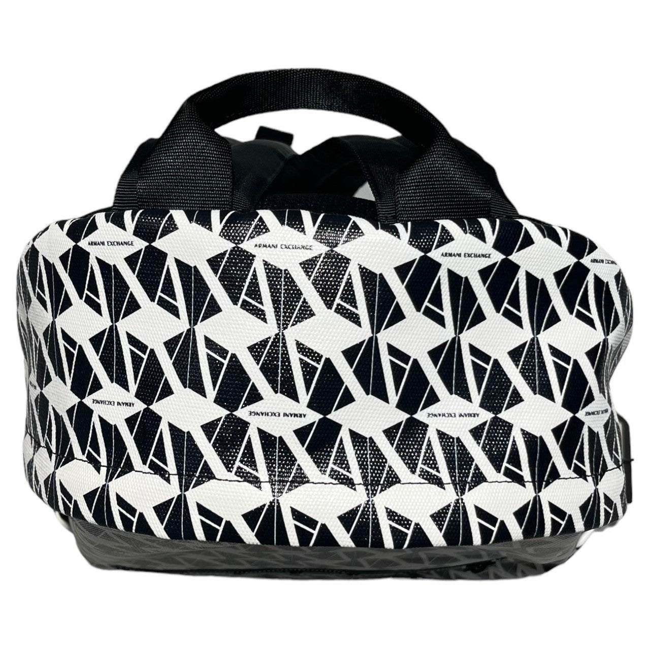 ARMANI EXCHANGE(アルマーニエクスチェンジ) A|X Allover logo backpack オール ロゴ バックパック 8053616517594 ブラック×ホワイト リュック デイパック