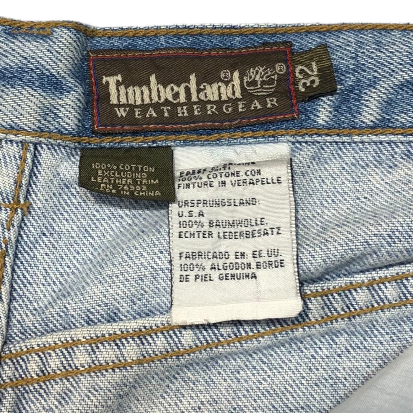 Timberland(ティンバーランド) バンダナリメイクデニムパンツ/ヴィンテージデニム W32 ライトインディゴ