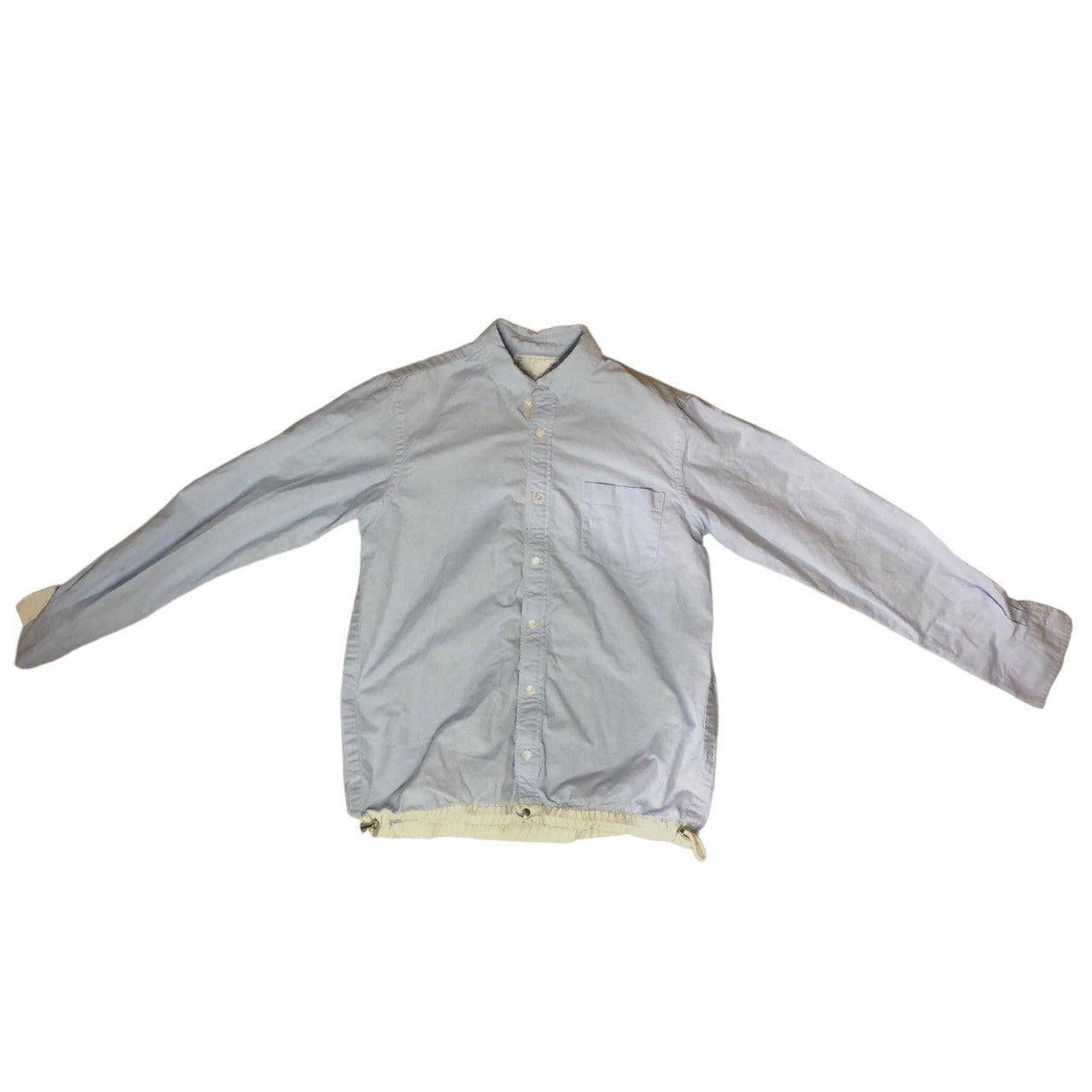 sacai(サカイ) 17SS Drawstring Shirts ドロスト シャツ 長袖 ドローコード コットン SIZE 3(L) ライトブルー×ホワイト