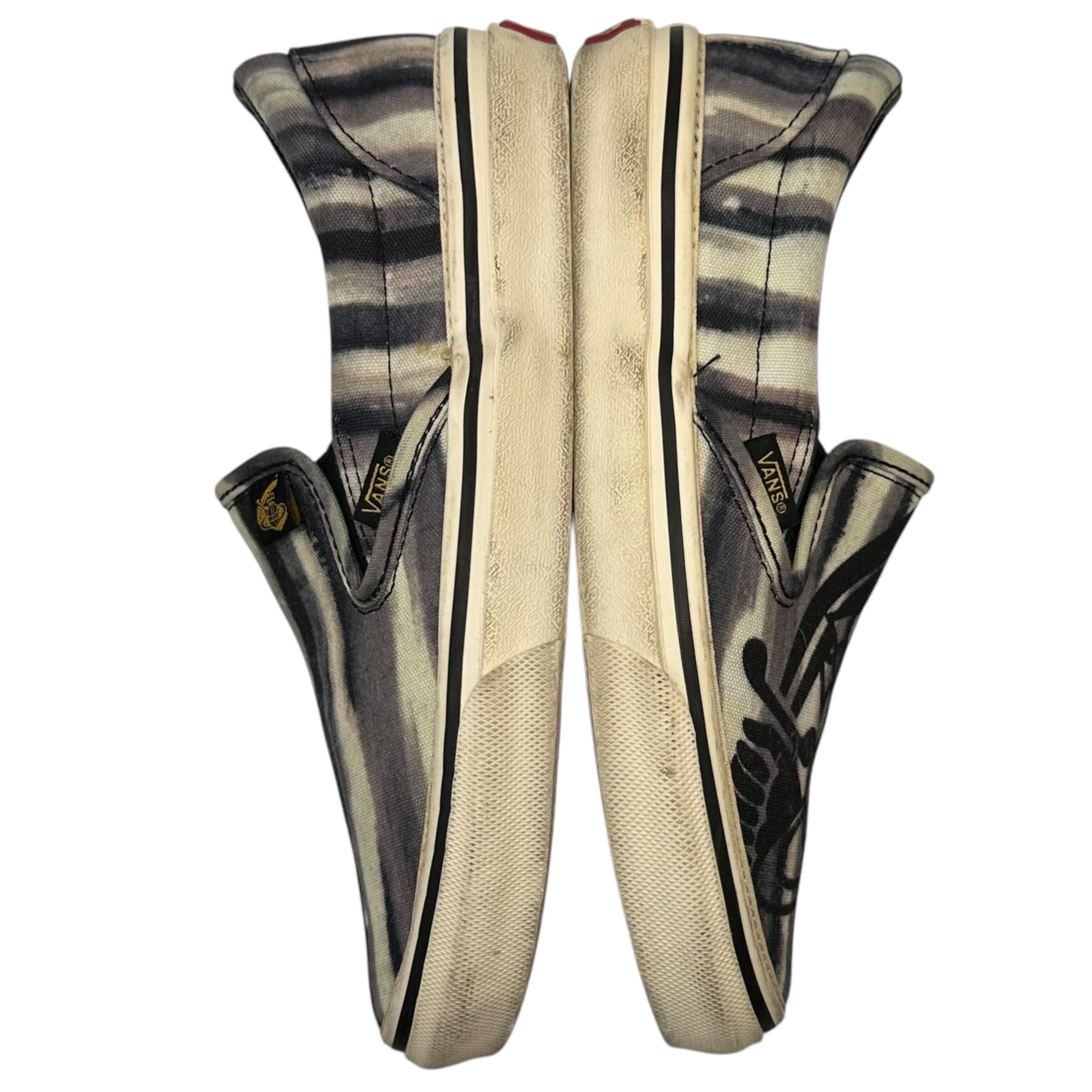 Vivienne Westwood ANGLOMANIA×VANS(ヴィヴィアンウエストウッドアングロマニア×バンズ) Anarchy Stripe Orb Logo Slip-on Shoes アナーキー ストライプ オーブロゴ スリッポン V98VIVIENNE 24cm ブラック×ホワイト