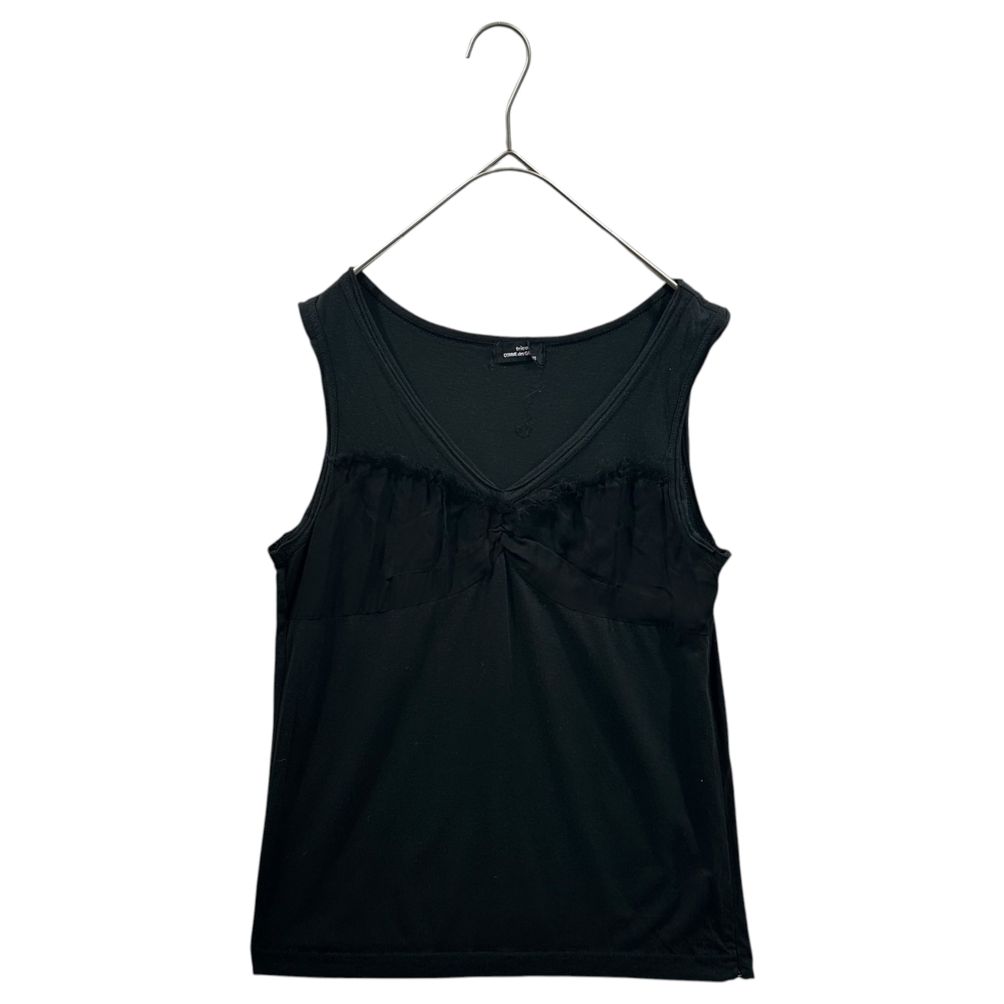 tricot COMME des GARCONS(トリココムデギャルソン) Sleeveless T-Shirt with Mixed-Fabric Panels 異素材切替 ノースリーブ カットソー ブラック