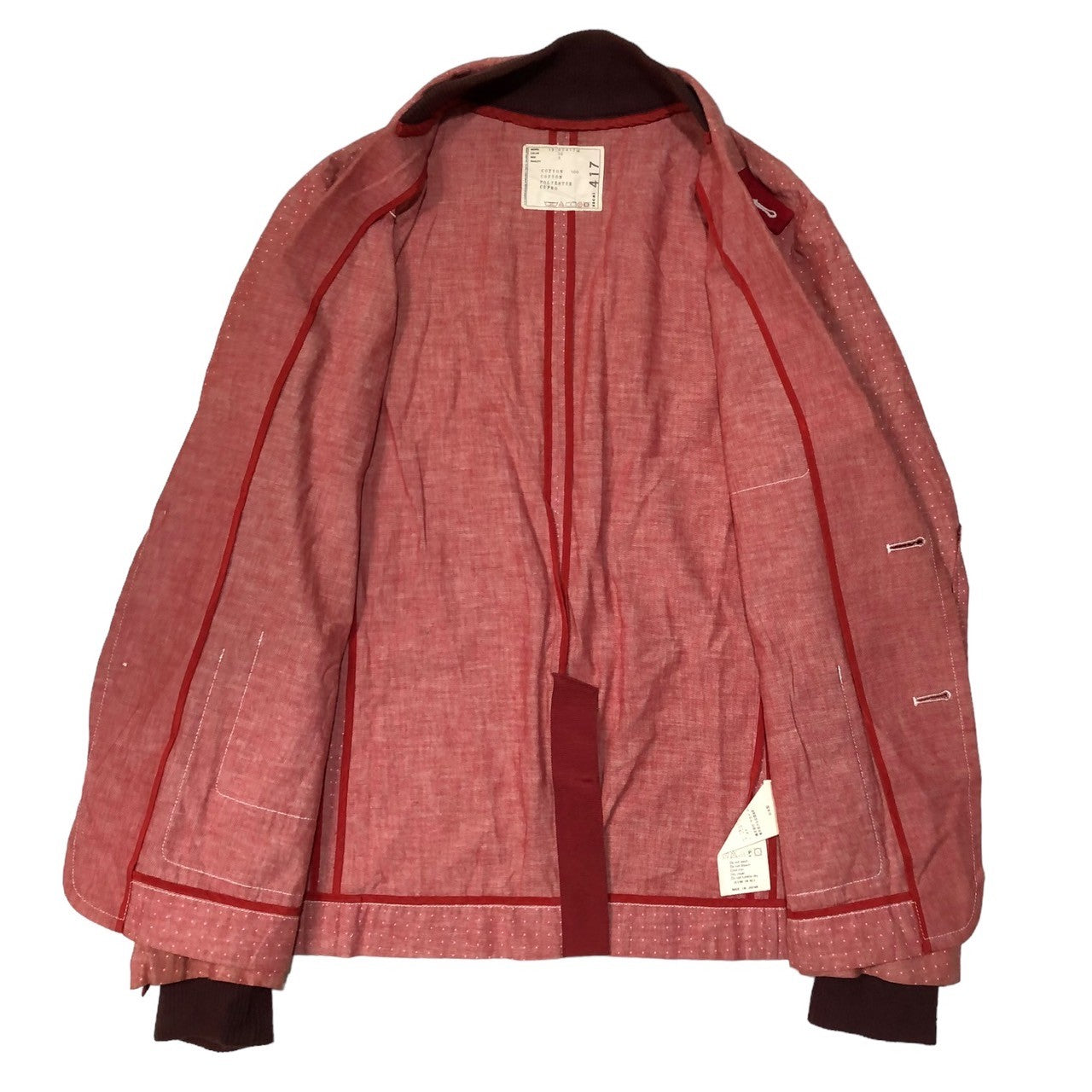 sacai(サカイ) 13SS Dot pattern cotton jacket ドット コットン ジャケット 13-00417M SIZE 3 ピンク×レッド