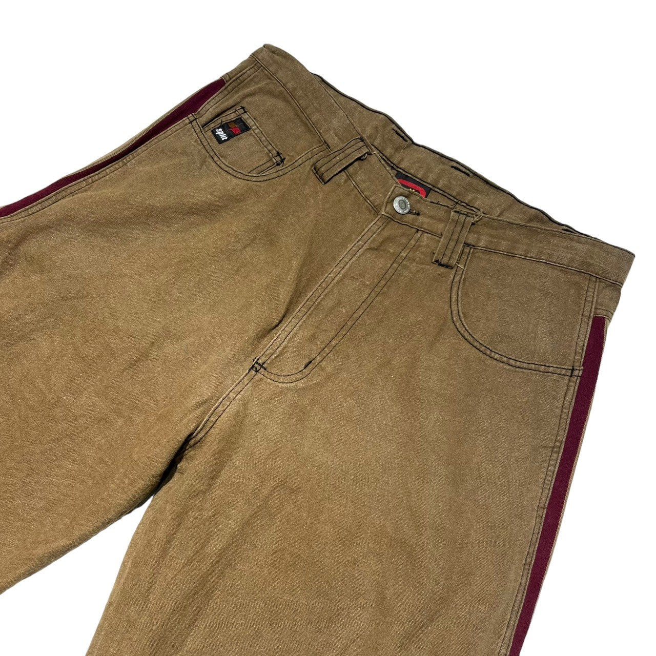 split(スプリット) 90~00's SIDE LINE WORK PANTS サイドライン ワークパンツ M ブラウン×ボルドー
