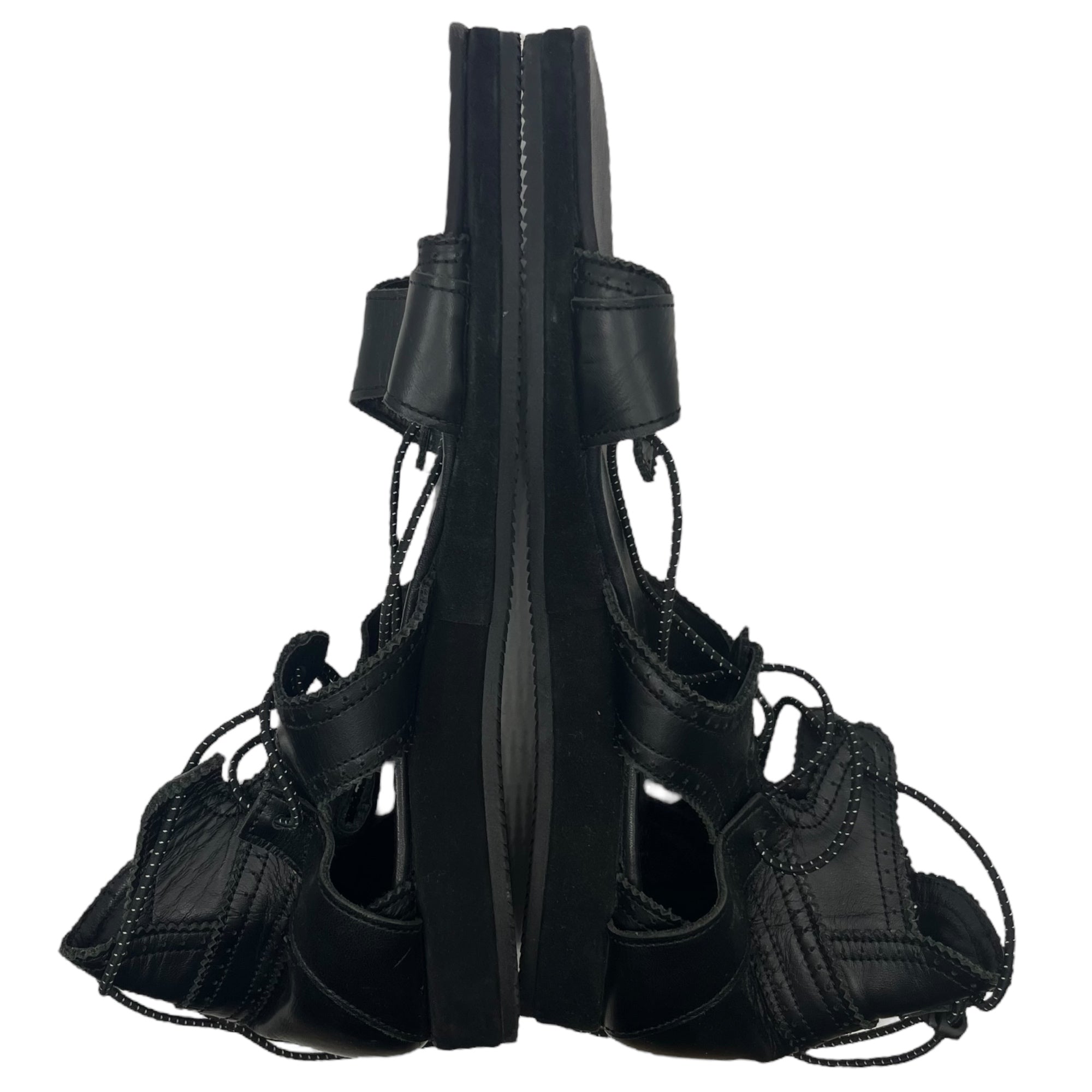 yoshio kubo(ヨシオクボ) レザー レースアップ サンダル 表記無し ブラック