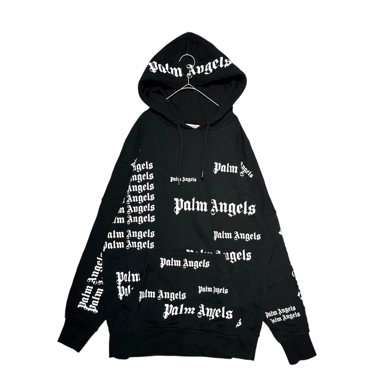 Palm Angels(パームエンジェルス) Full Logo Print Pullover Hoodie 総柄 ロゴ プリント プルオーバー パーカー PMBB036F18441015 XS ブラック