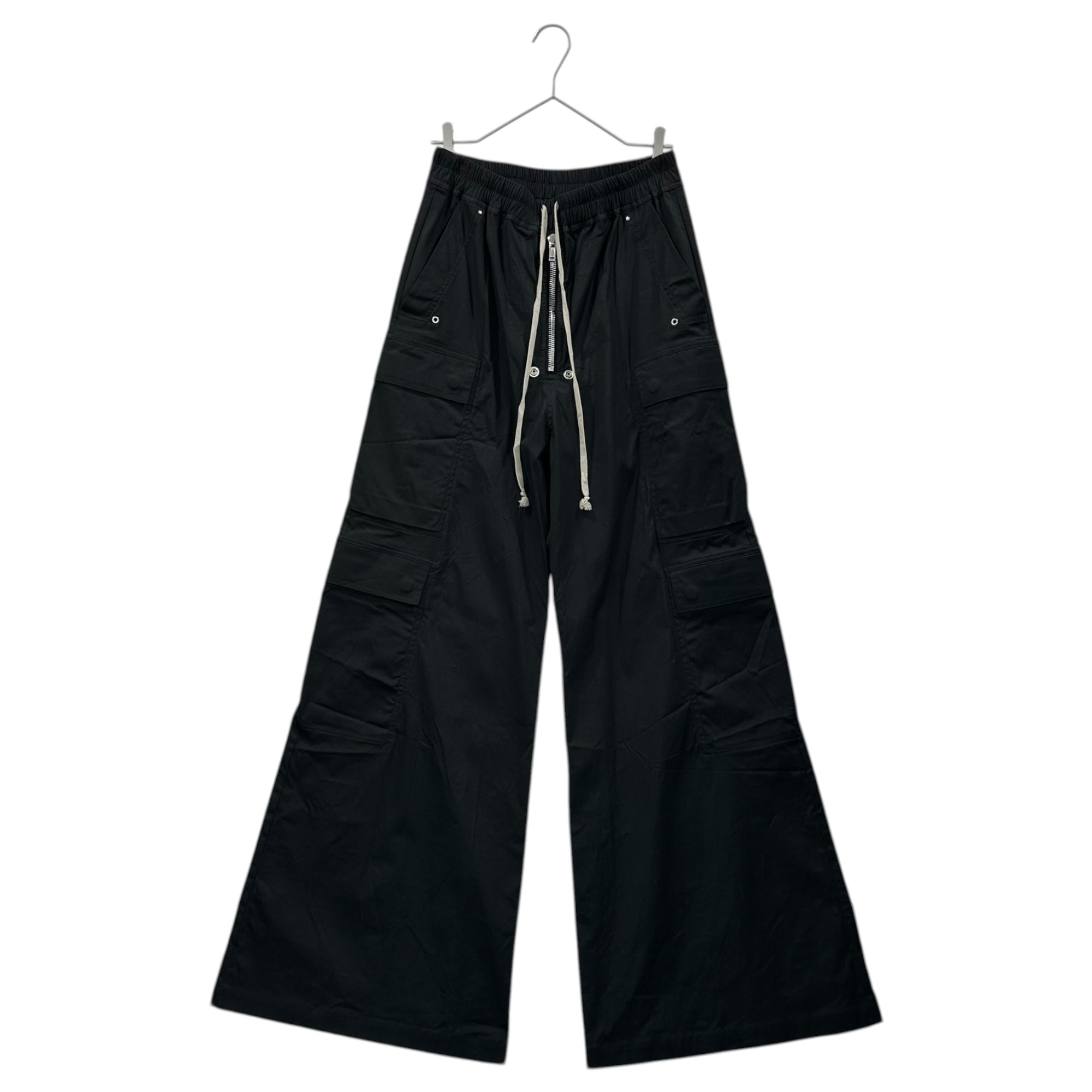 Rick Owens(リックオウエンス) 25SS Cargobelas Pants カーゴベラ パンツ ロング RU01E5339-TE 48 ブラック コットン ストレッチ ポプリン