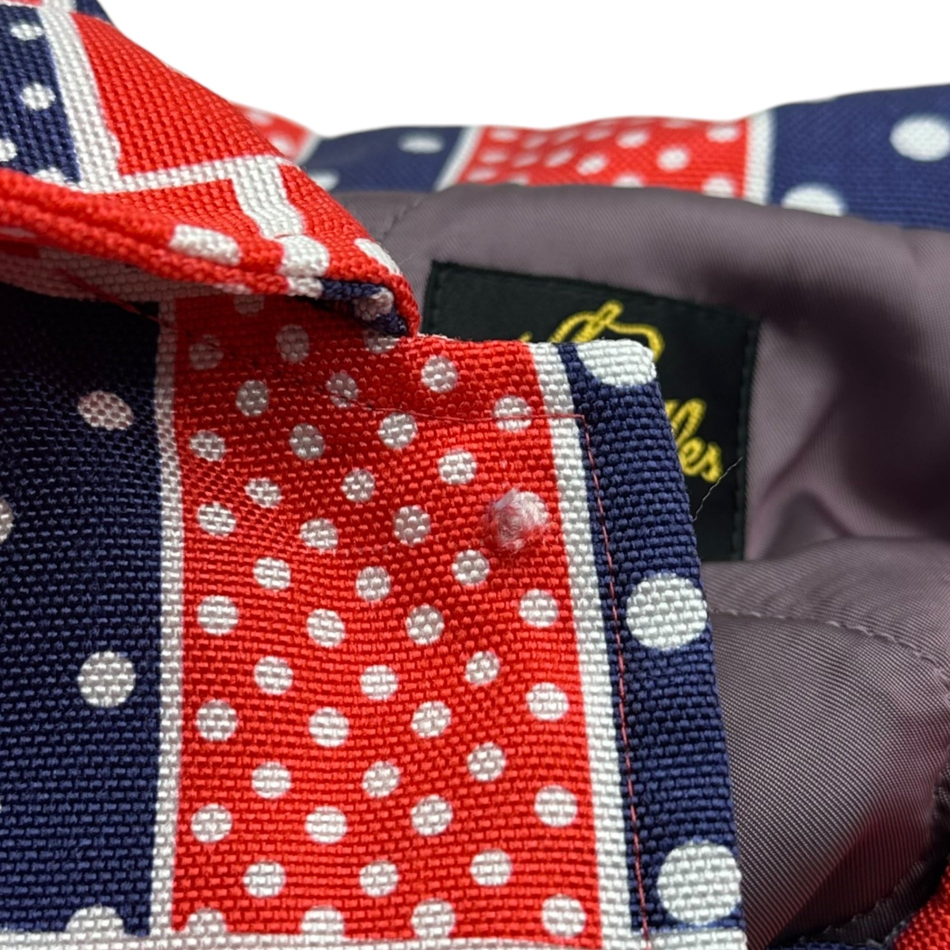 NEEDLES(ニードルズ) COACH JACKET NYLON OXFIRD CLOTH PRINTED コーチ ジャケット ナイロン オックスフォード クロス プリント LQ155 M レッド×ネイビー 中綿 総柄