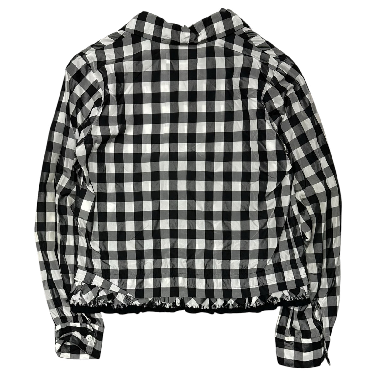 robe de chambre COMME des GARCONS(ローブドシャンブルコムデギャルソン) 2000's Gingham Check Jacket & Slit Flare Skirt ギンガムチェック ジャケット スリット フレア スカート セット TOPS:RB-040280 BOTTOMS:RS-040350 FREE ホワイト×ブラック AD2000 00s アーカイブ セット販売