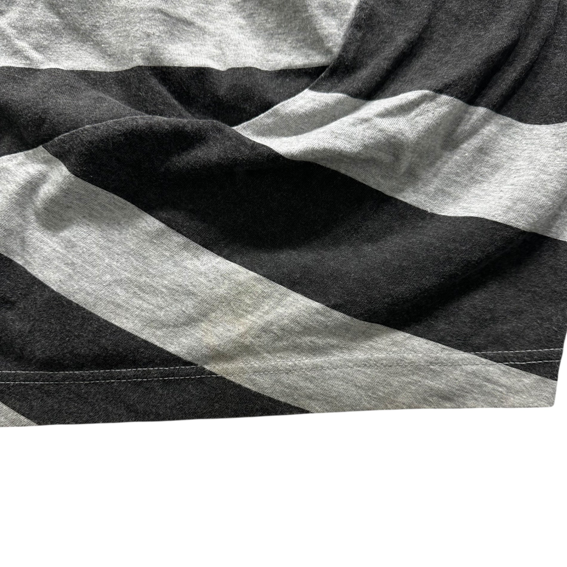 tricot COMME des GARCONS(トリココムデギャルソン) 02SS Asymmetrical striped sleeveless T-shirt アシンメトリー ボーダー ノースリーブ Tシャツ TF-T020 FREE グレー×ブラック AD2002