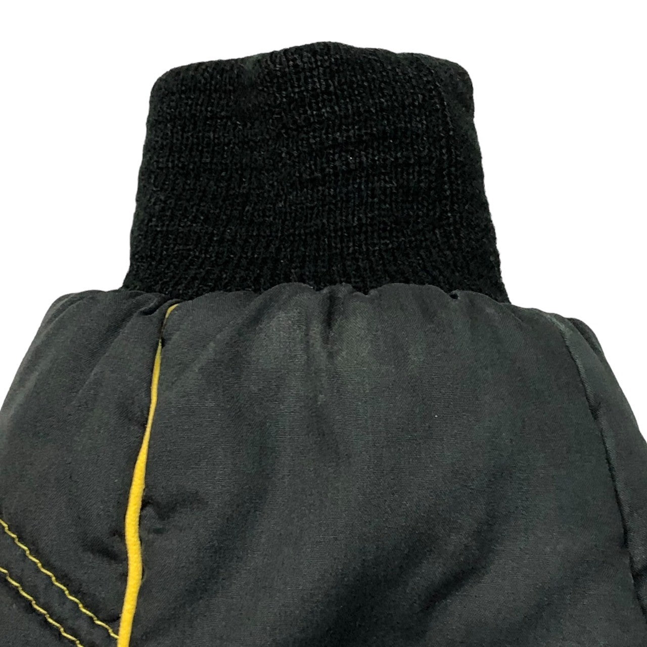 MONCLER(モンクレール) 80~90's Stand collar sleeve stitch line batting jacket スタンドカラー 袖ステッチライン 中綿 ヴィンテージ ジャケット SMQ-234 SIZE L ブラック×イエロー アシックス製造期